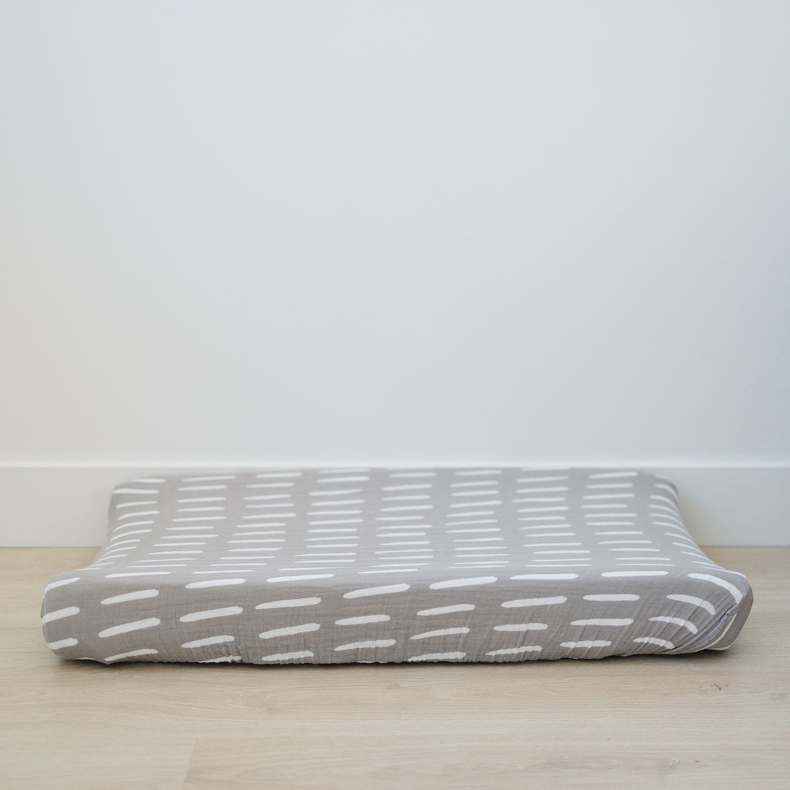 Grey Dash Muslin Changing Pad Cover Mebie Baby