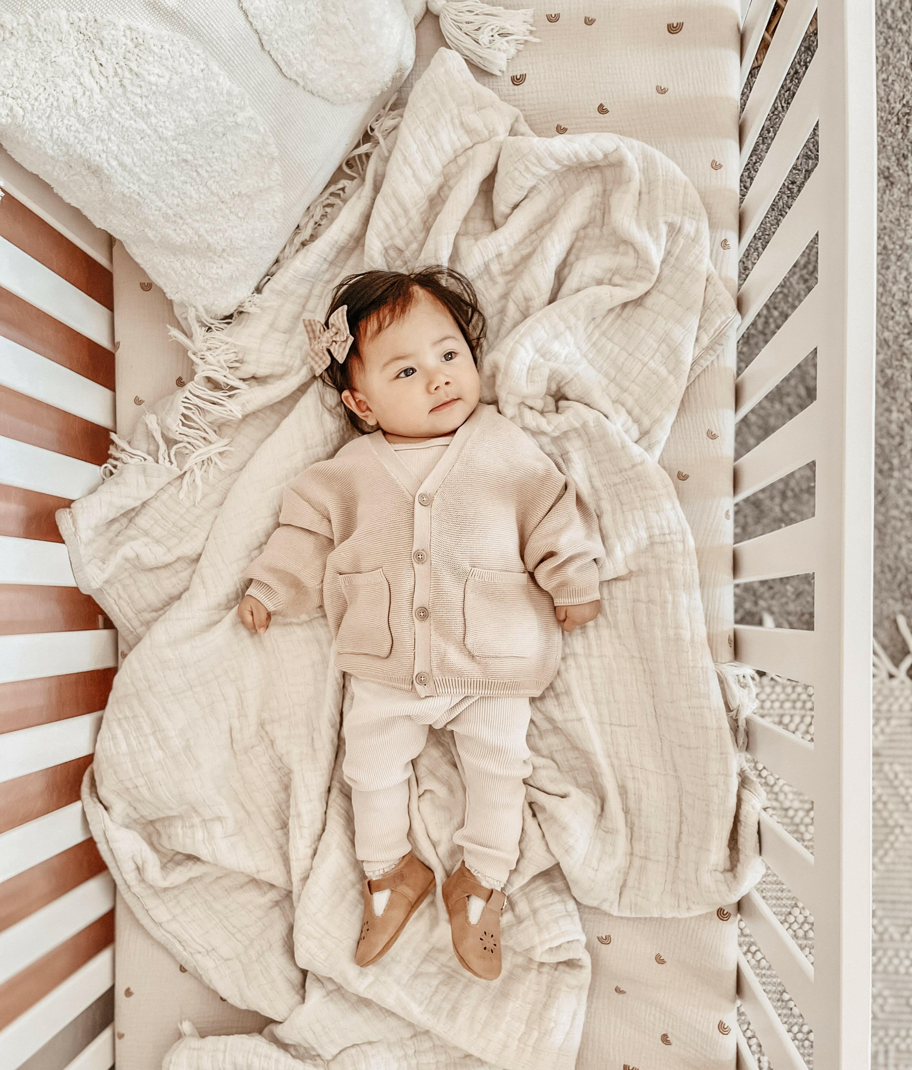 Leather Petal T-Bar | Color 'Aged Camel' | Soft Sole  Consciously Baby