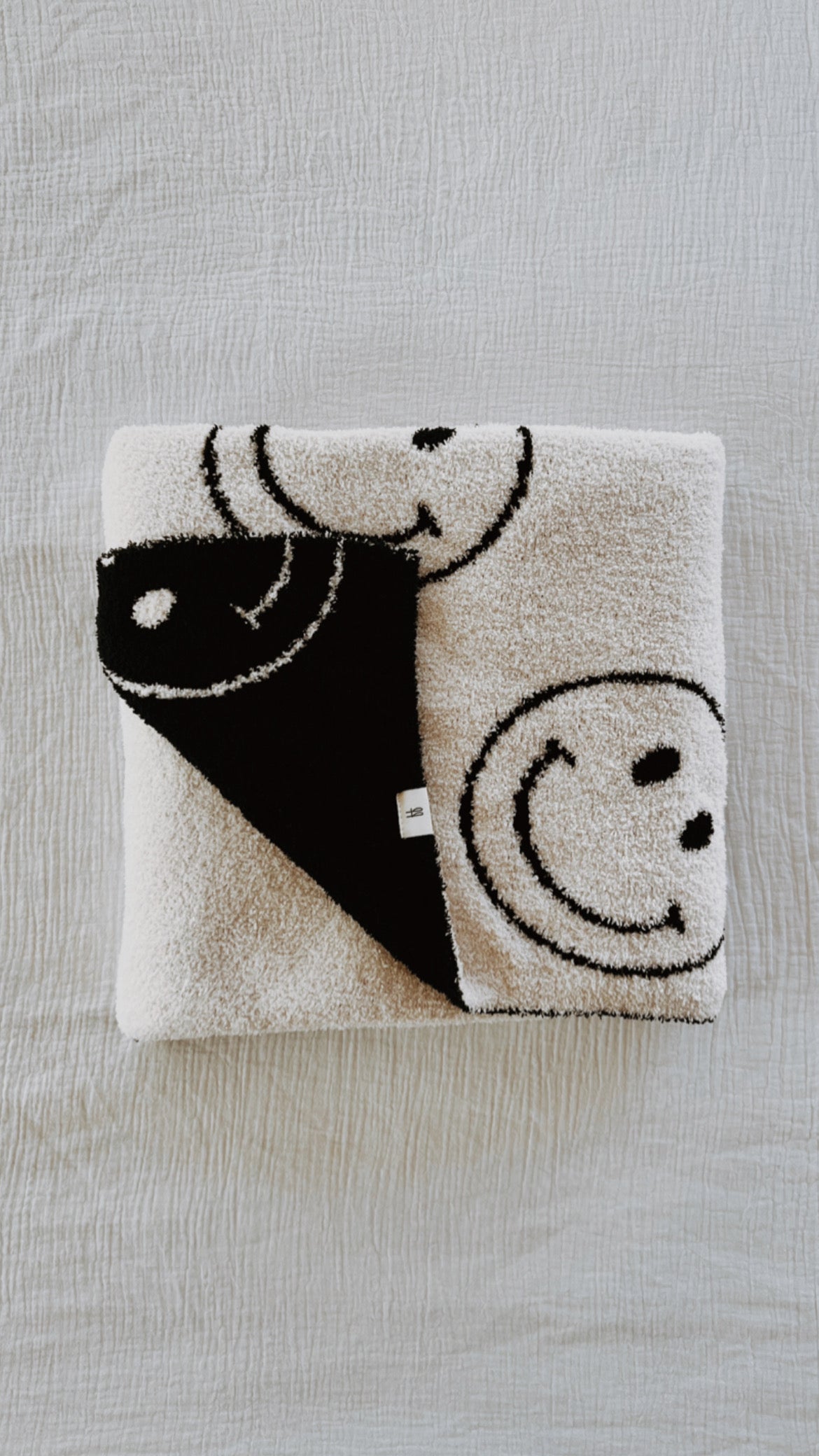 Plush Blanket | Just Smile Black & White