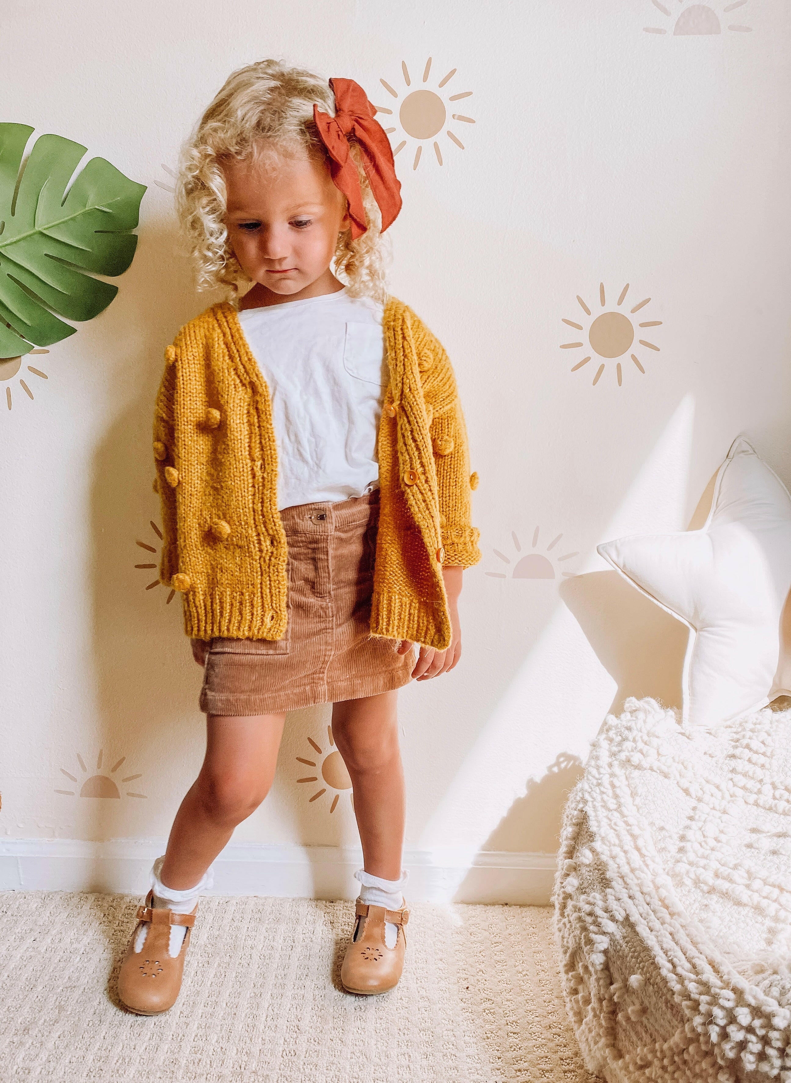 Leather Petal T-Bar | Color 'Aged Camel' | Hard Sole Consciously Baby