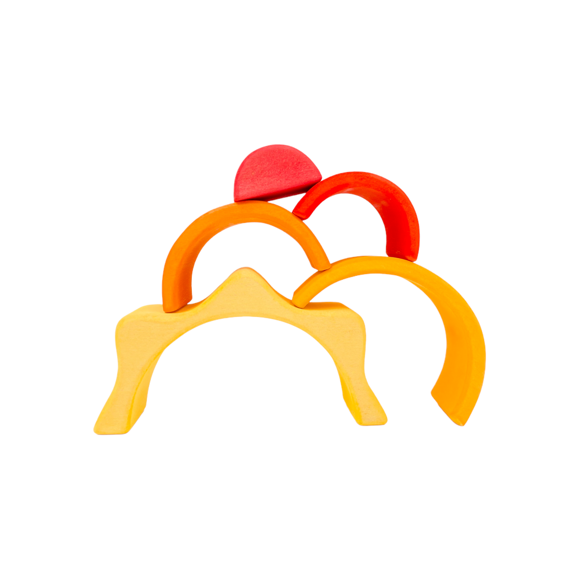 **Pre-order (Ships in 2-3 Weeks)**5-Piece Stained Mini Wooden Sun Rainbow Stacker