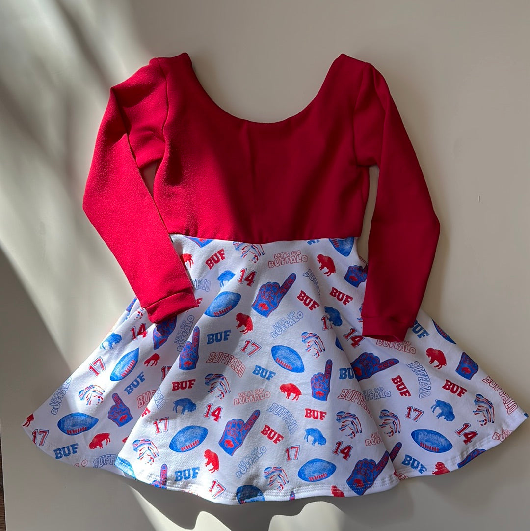 Let’s Go Buffalo Twirl Dress (Red Bodice) Dress doodle & jack