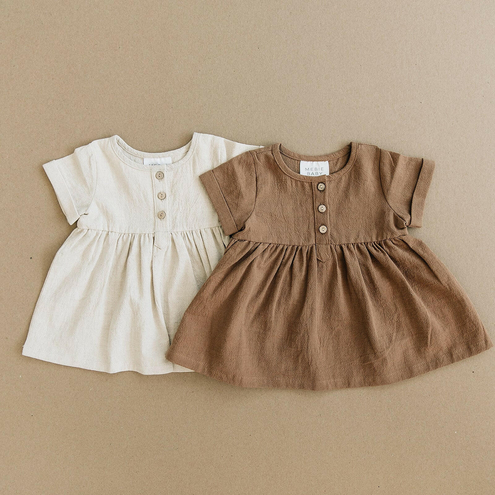 Camel Linen Cotton Dress Mebie Baby