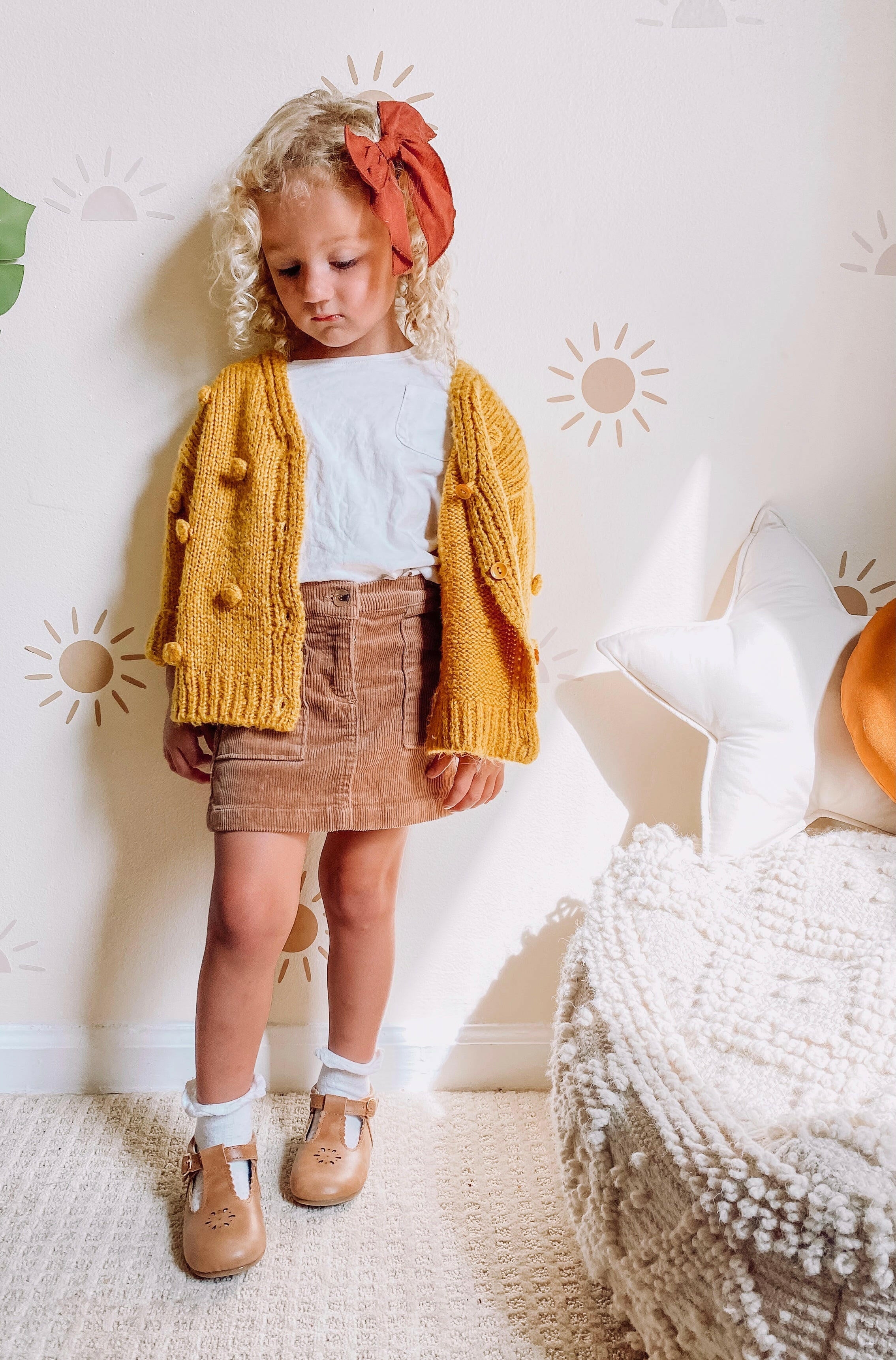 Leather Petal T-Bar | Color 'Aged Camel' | Hard Sole Consciously Baby