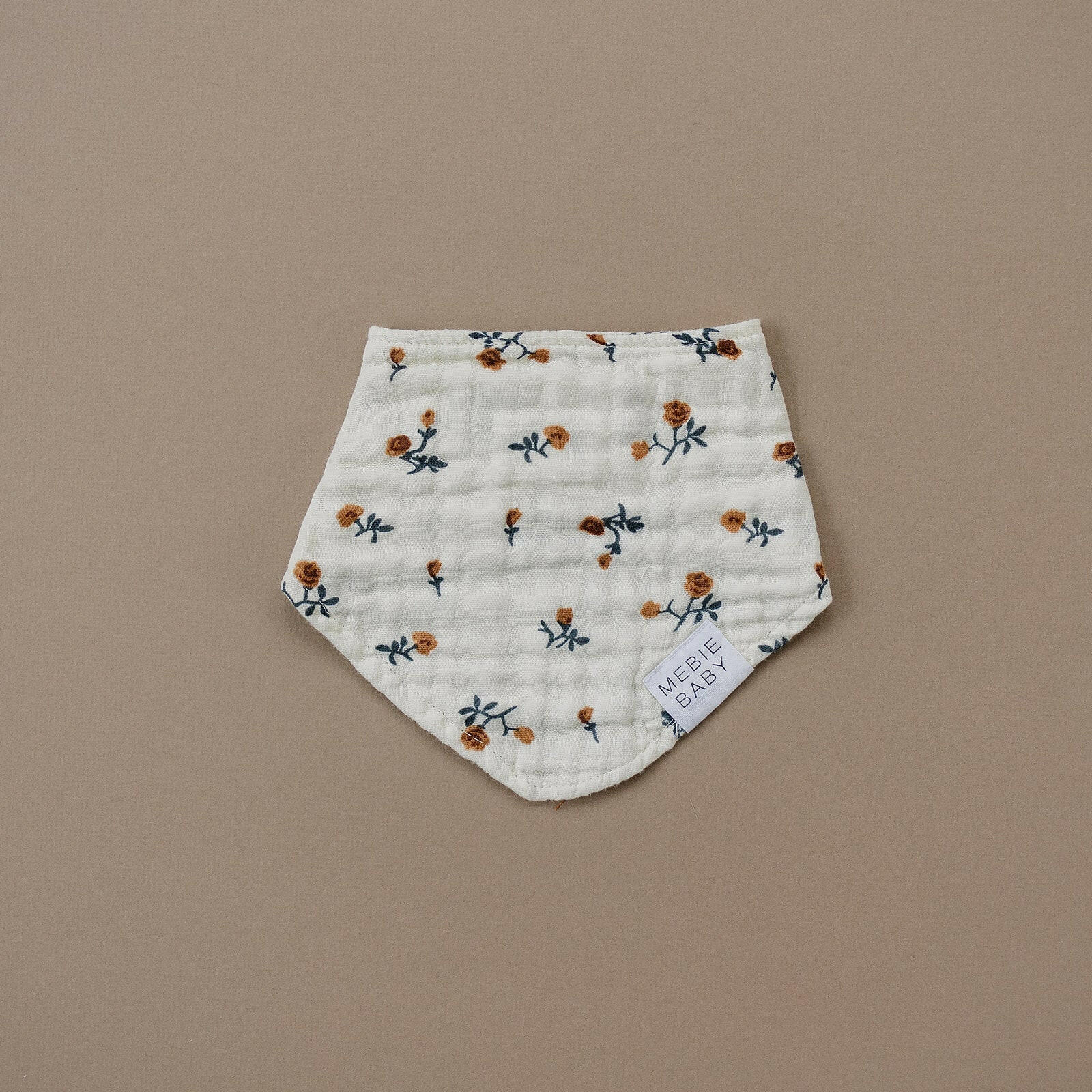 Cream Floral Muslin Bib Mebie Baby