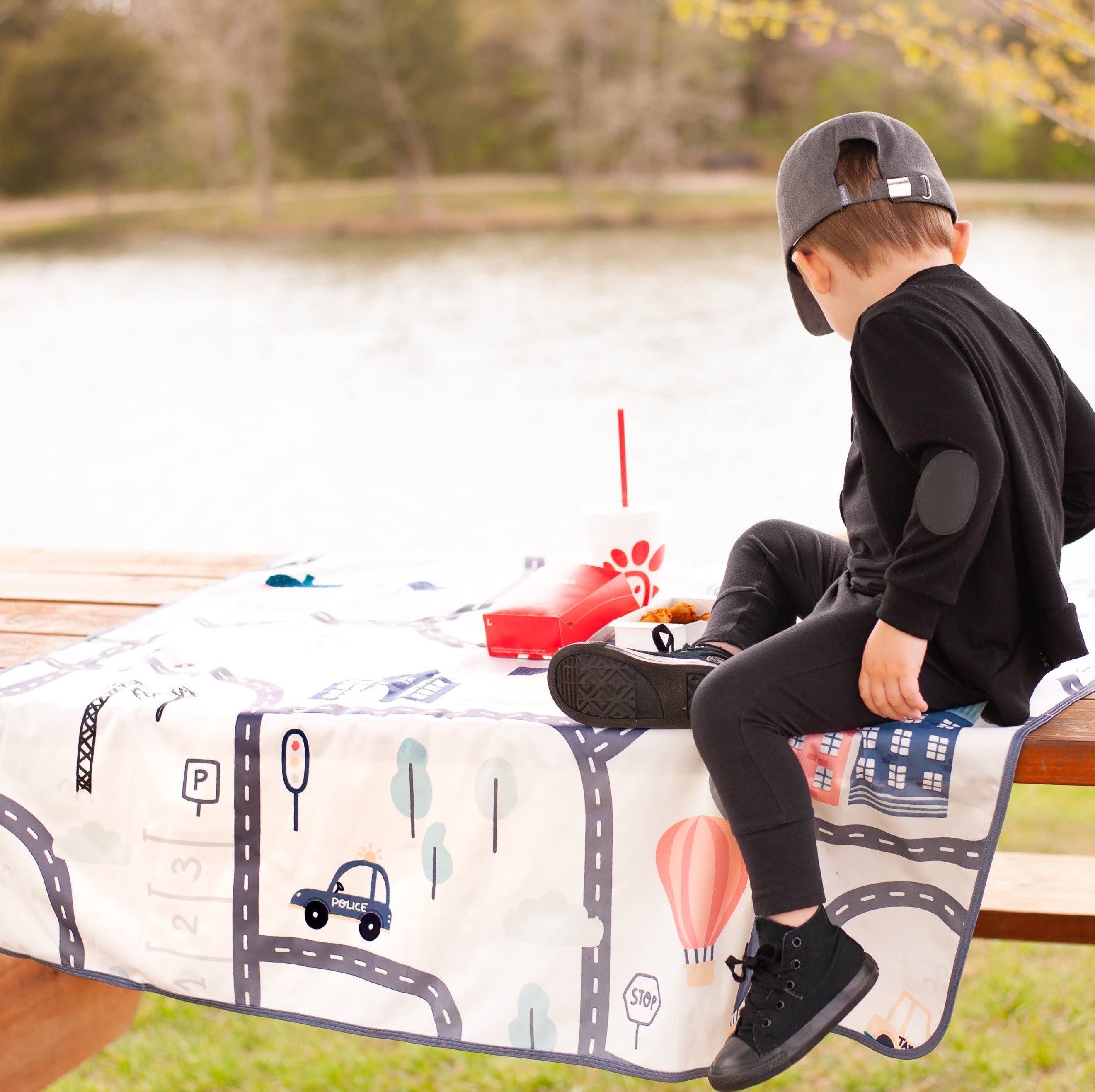 Tiny Town Splash Mat - A Waterproof Catch-All for Highchair Spills and More! BapronBaby