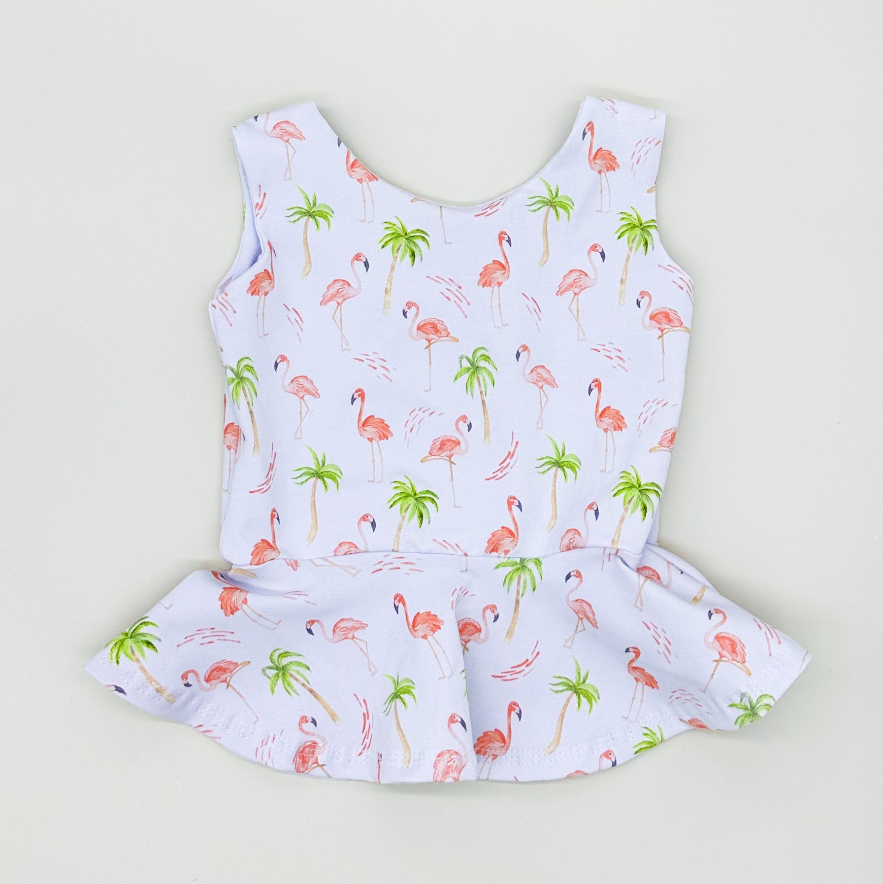 Peach Flamingo Peplum Top Tops doodle & jack