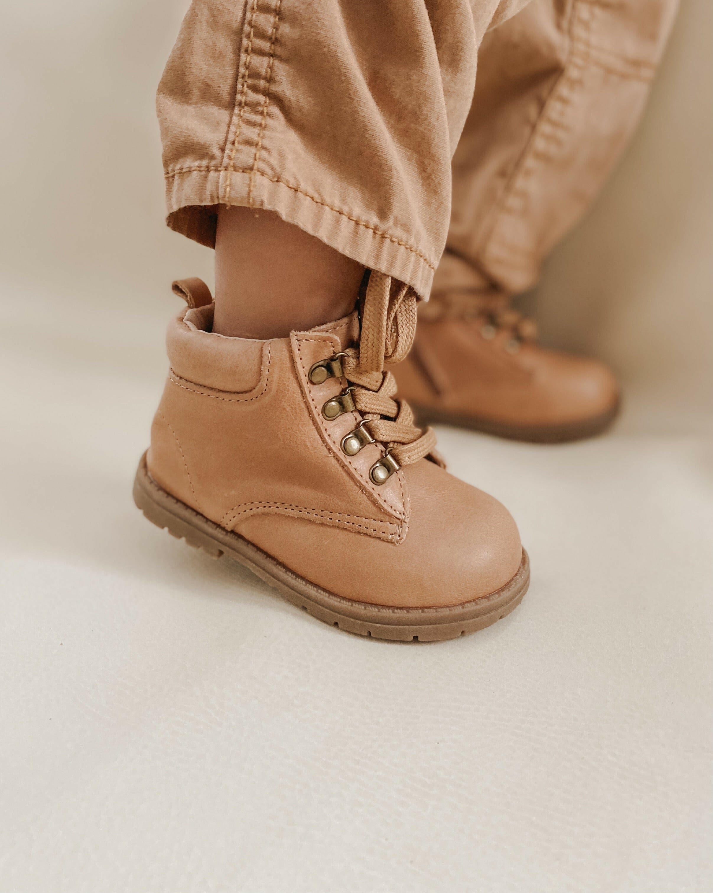 Leather Combat Boot | Color 'Sand' Consciously Baby