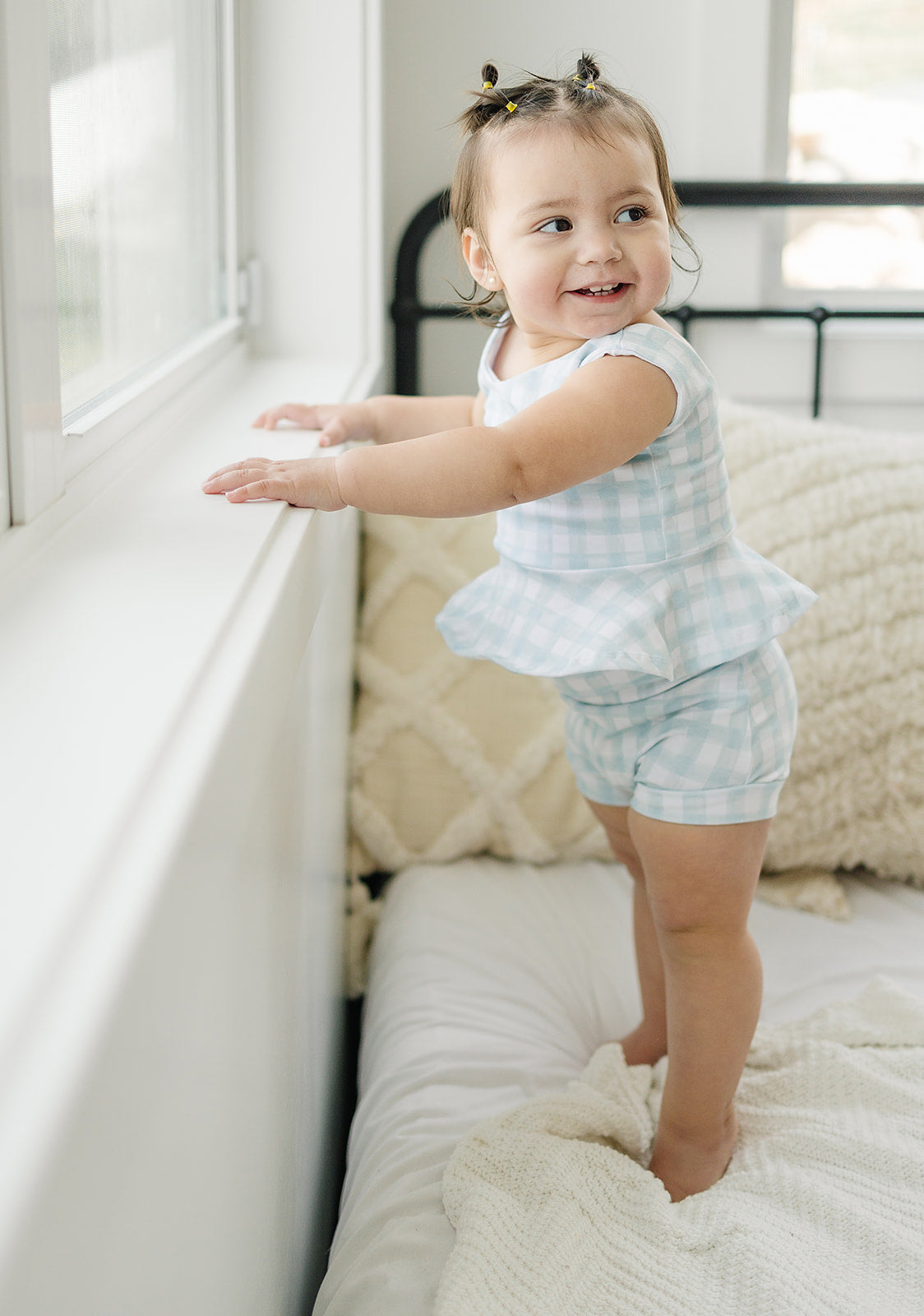 Steel Gingham Shorties (Matching) Shorties doodle & jack