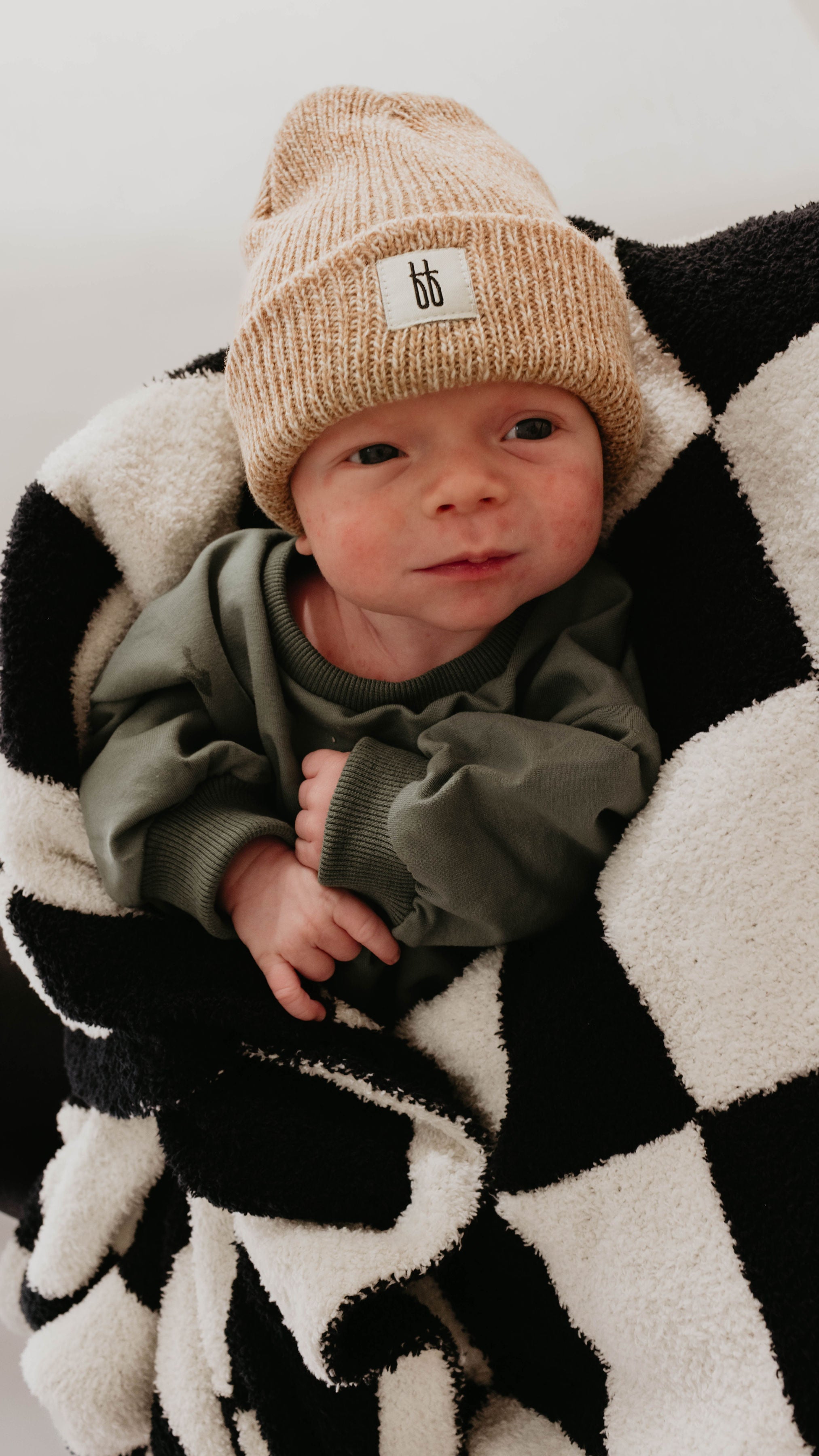 Plush Blanket | Black & White Checkerboard