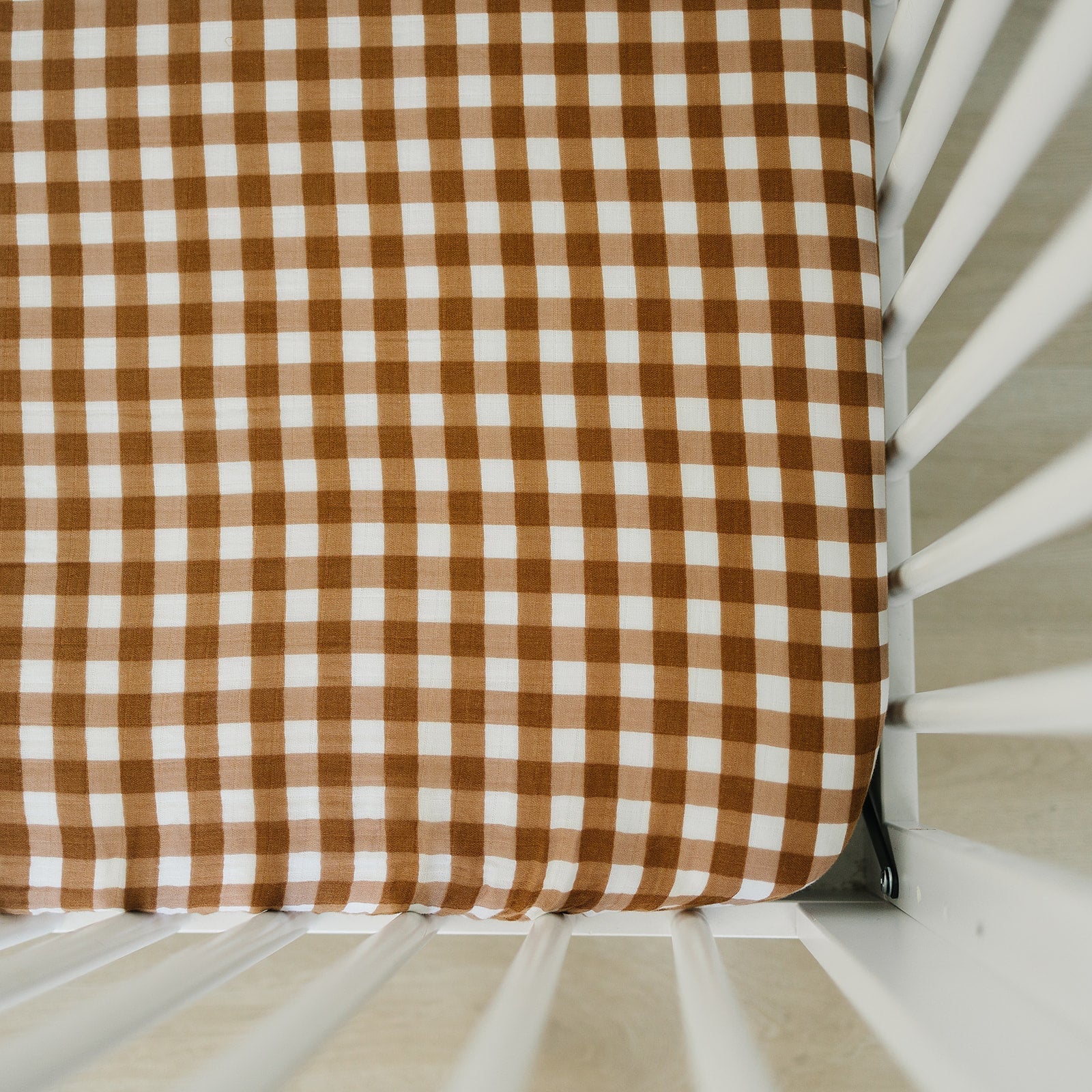 Gingham Muslin Crib Sheet Mebie Baby