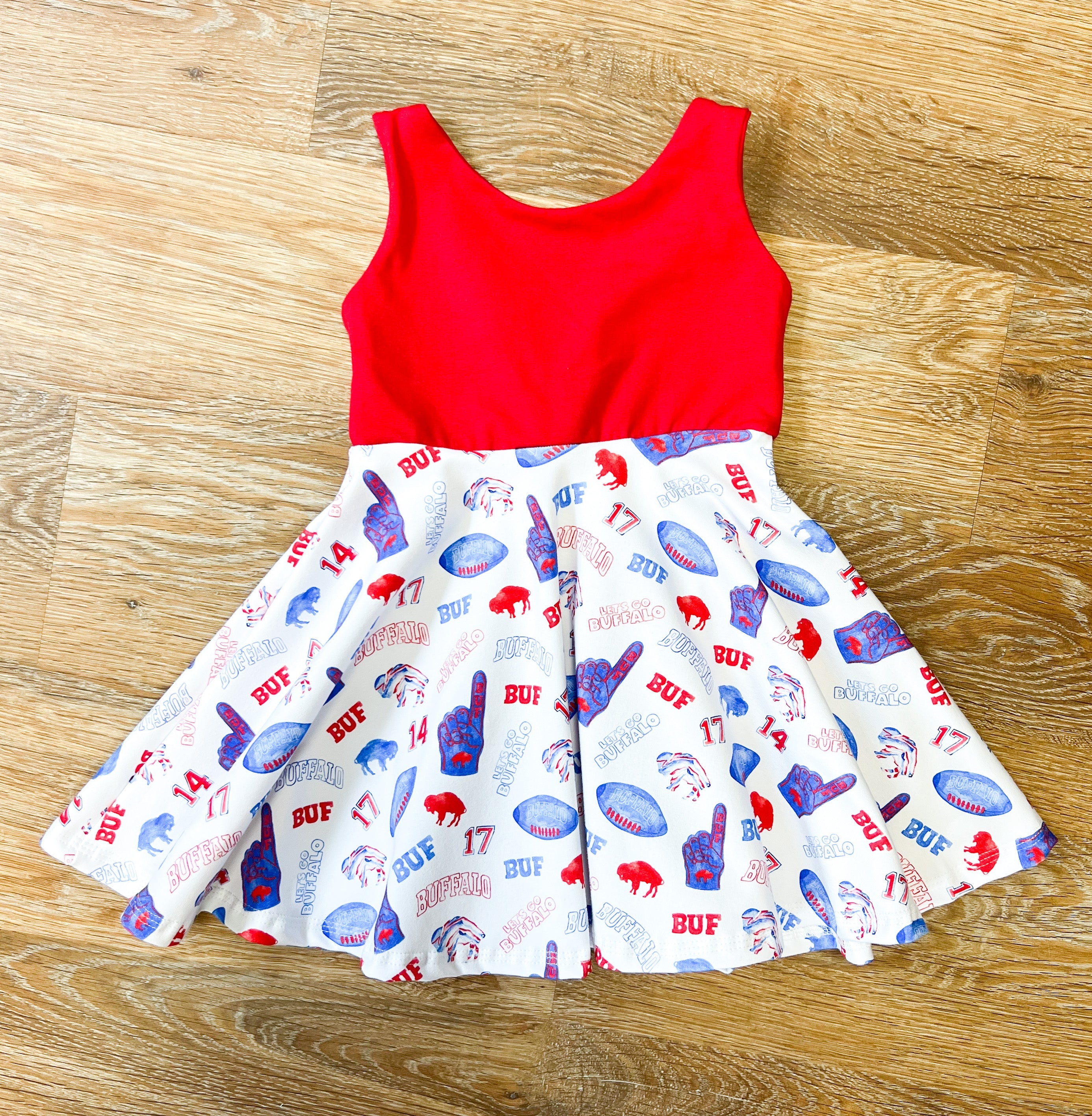 Let’s Go Buffalo Twirl Dress (Red Bodice) Dress doodle & jack