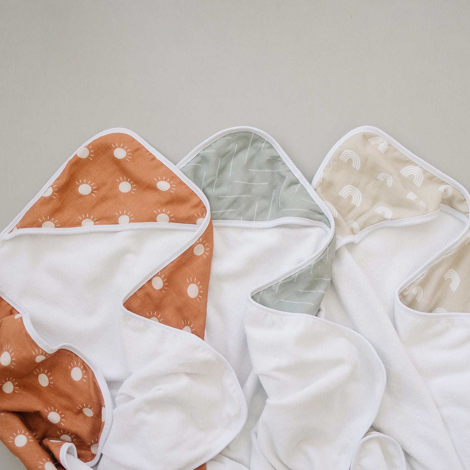 Desert Sage Muslin Hooded Towel Mebie Baby
