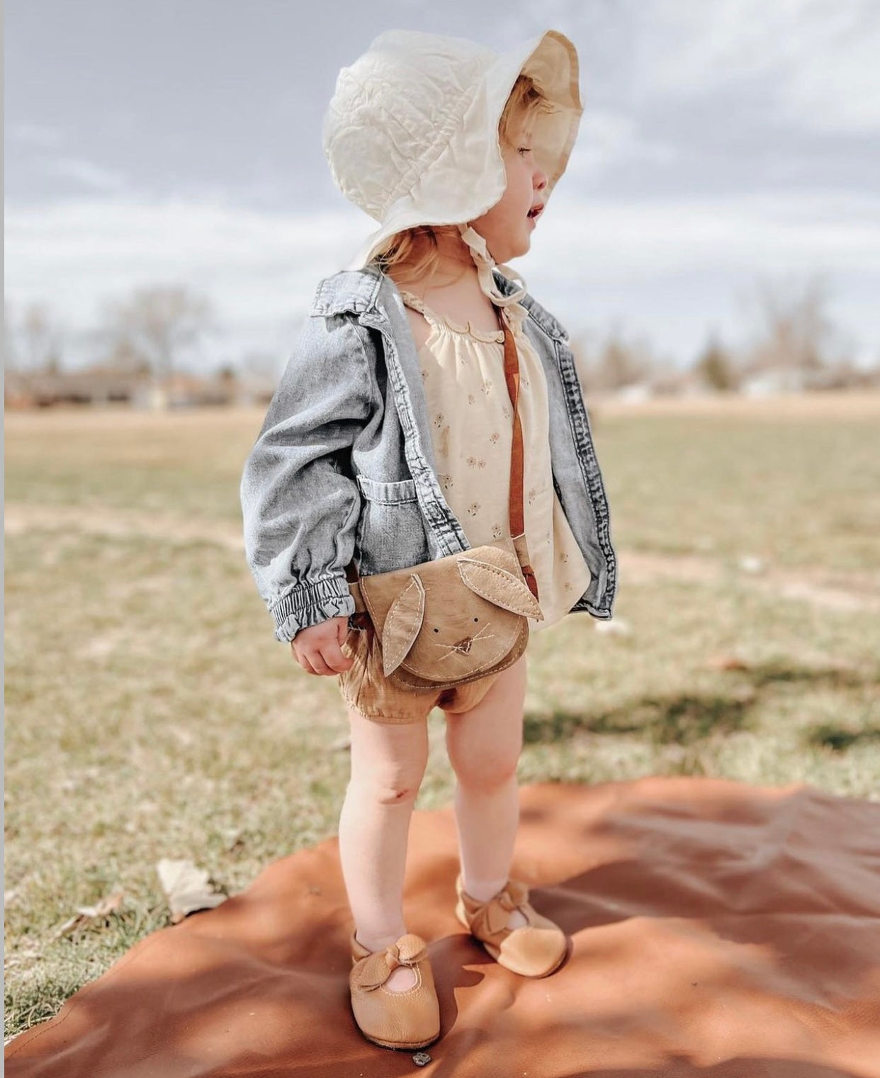 Cream Bunnies Critters Leather PURSE Toddler & Kids