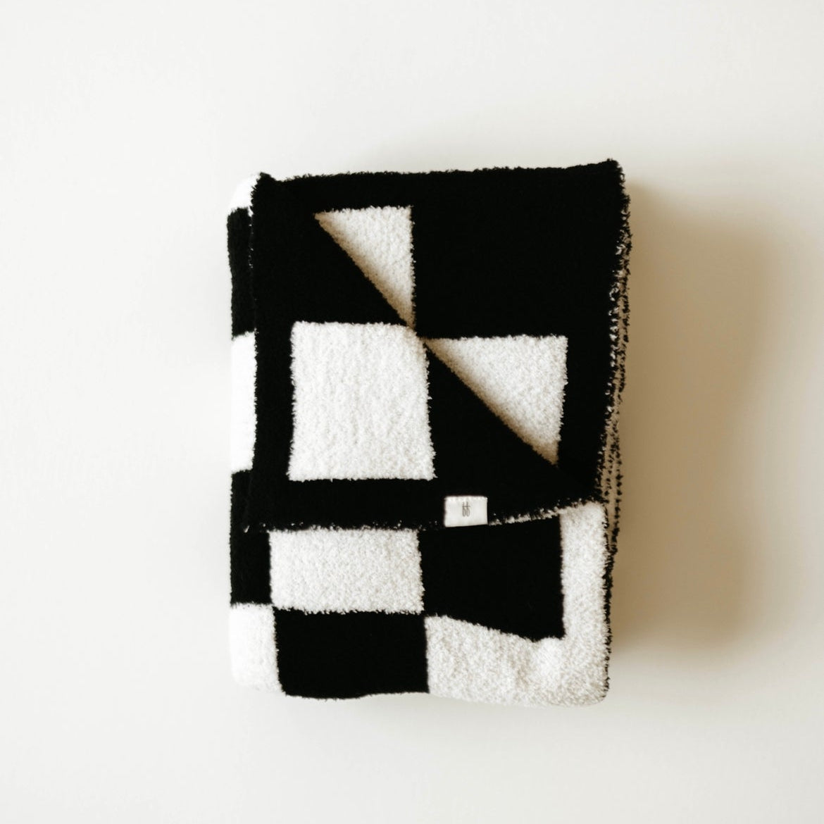 Plush Blanket | Black & White Checkerboard