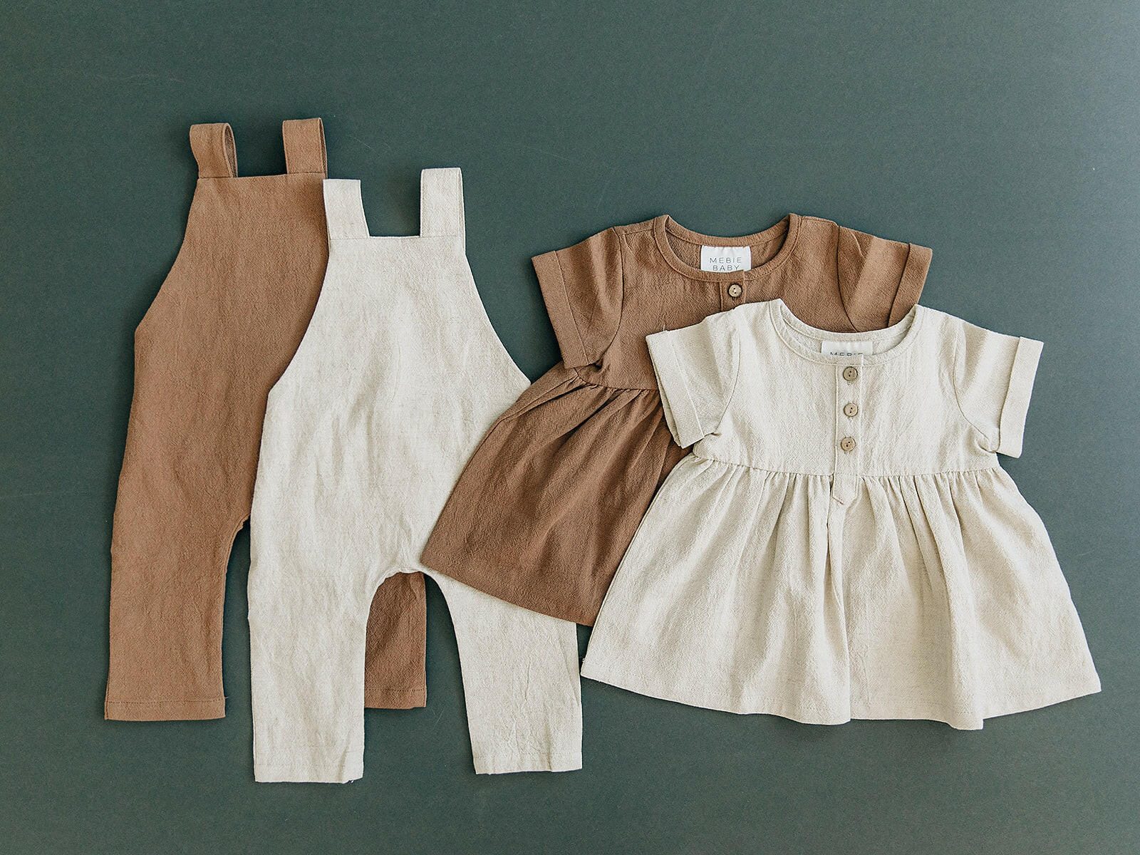 Camel Linen Cotton Dress Mebie Baby