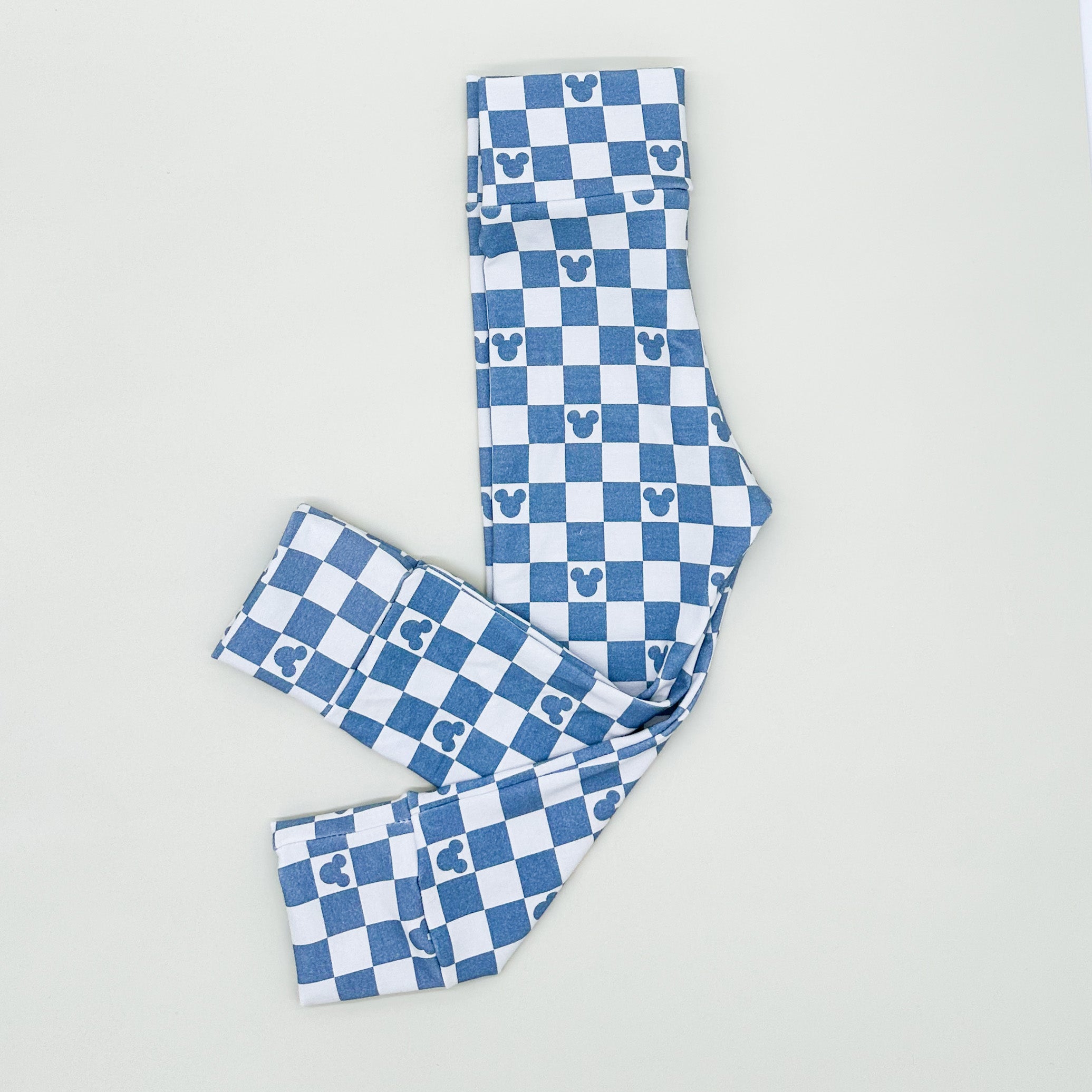 Blue Mouse Check Leggings (Matching) Leggings doodle & jack