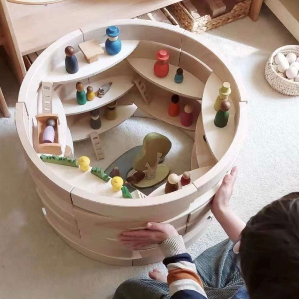 **Pre-order (Ships in 2-3 Weeks)**24 Pcs Natural Wooden Petal Mandala Platforms with Storage Tray