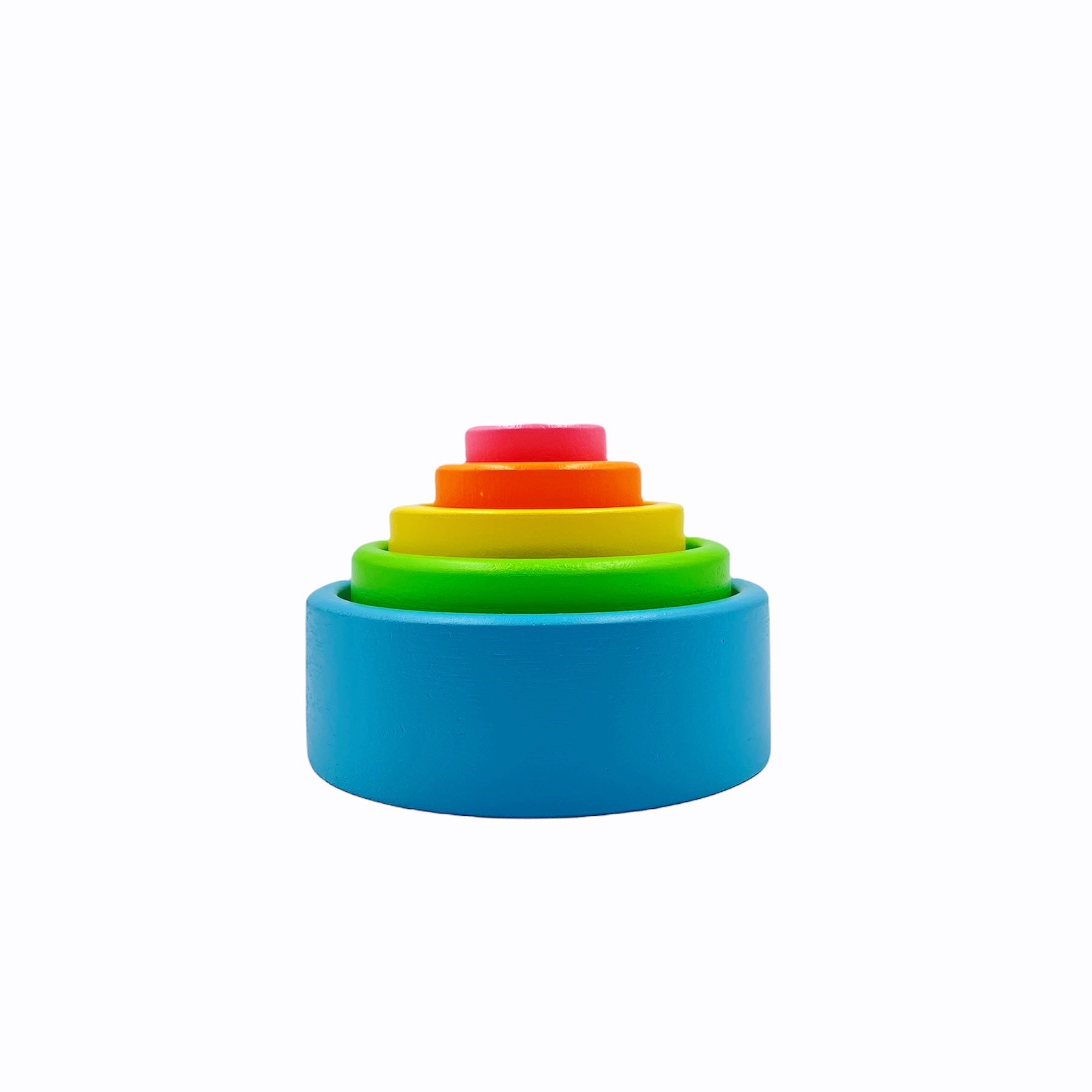 **Pre-order (Ships in 2-3 Weeks)**5 Pcs Wooden Stacking & Nesting Cup Bowl Set – Pastel / Macaron