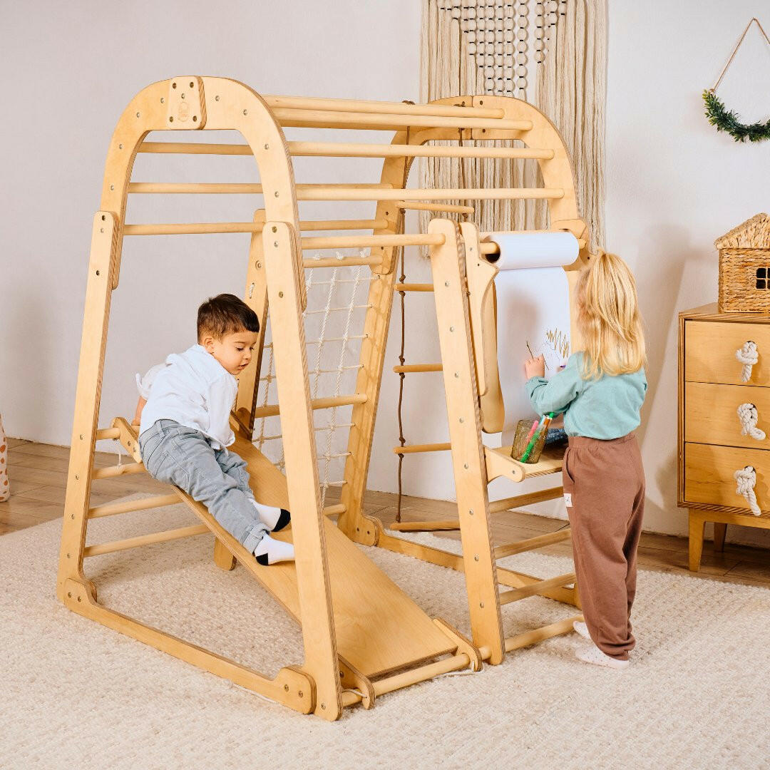 Indoor Playground for Toddlers - 7in1 Playground + Swings Set + Slide Board + Art Set 7in1 Playsets Goodevas