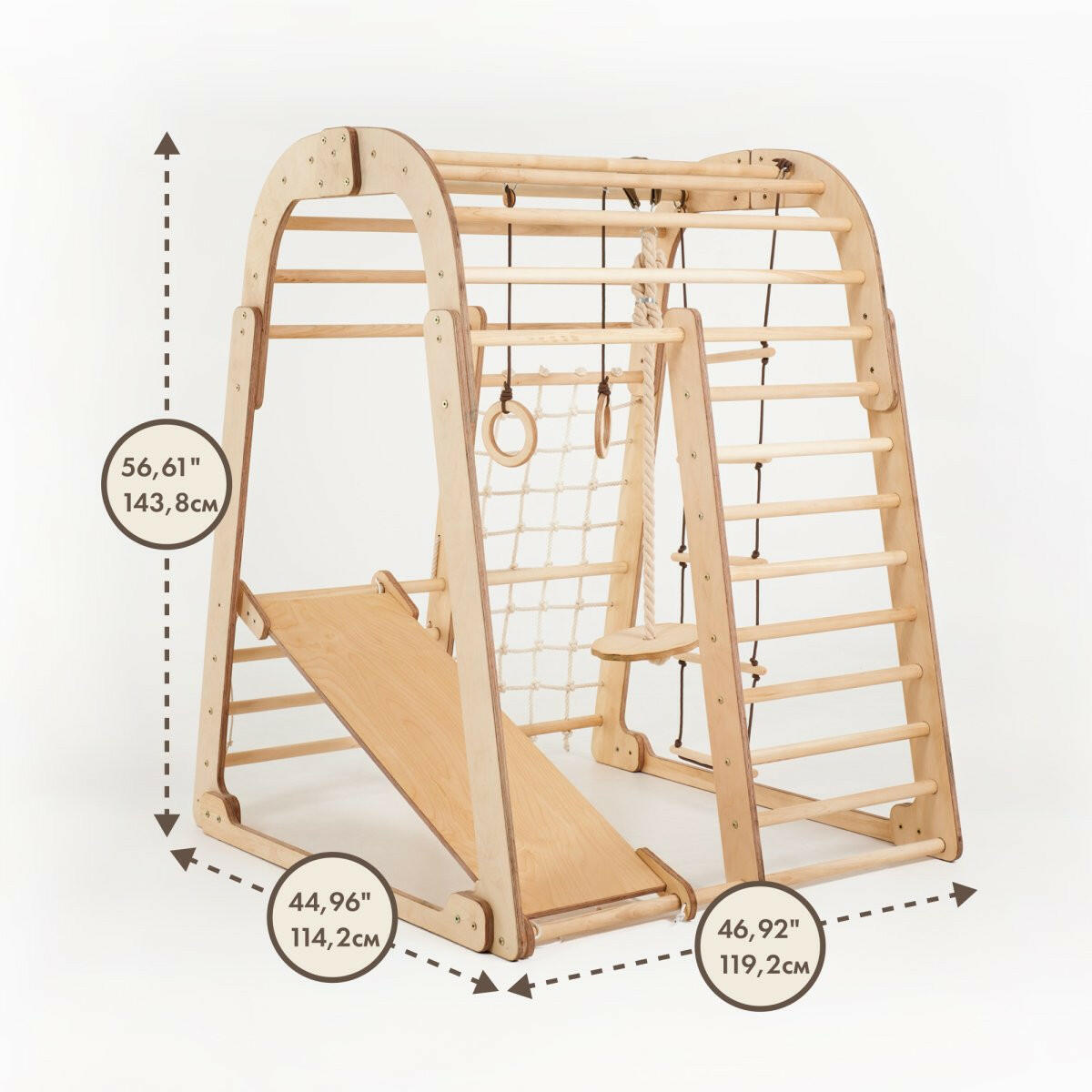 Indoor Playground for Toddlers - 7in1 Playground + Swings Set + Slide Board + Art Set 7in1 Playsets Goodevas