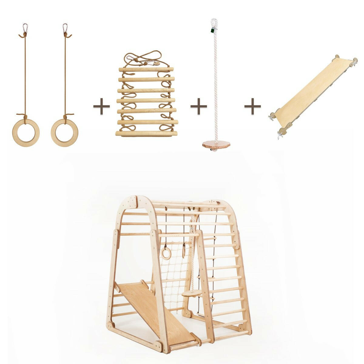 Indoor Playground for Toddlers - 7in1 Playground + Swings Set + Slide Board + Art Set 7in1 Playsets Goodevas