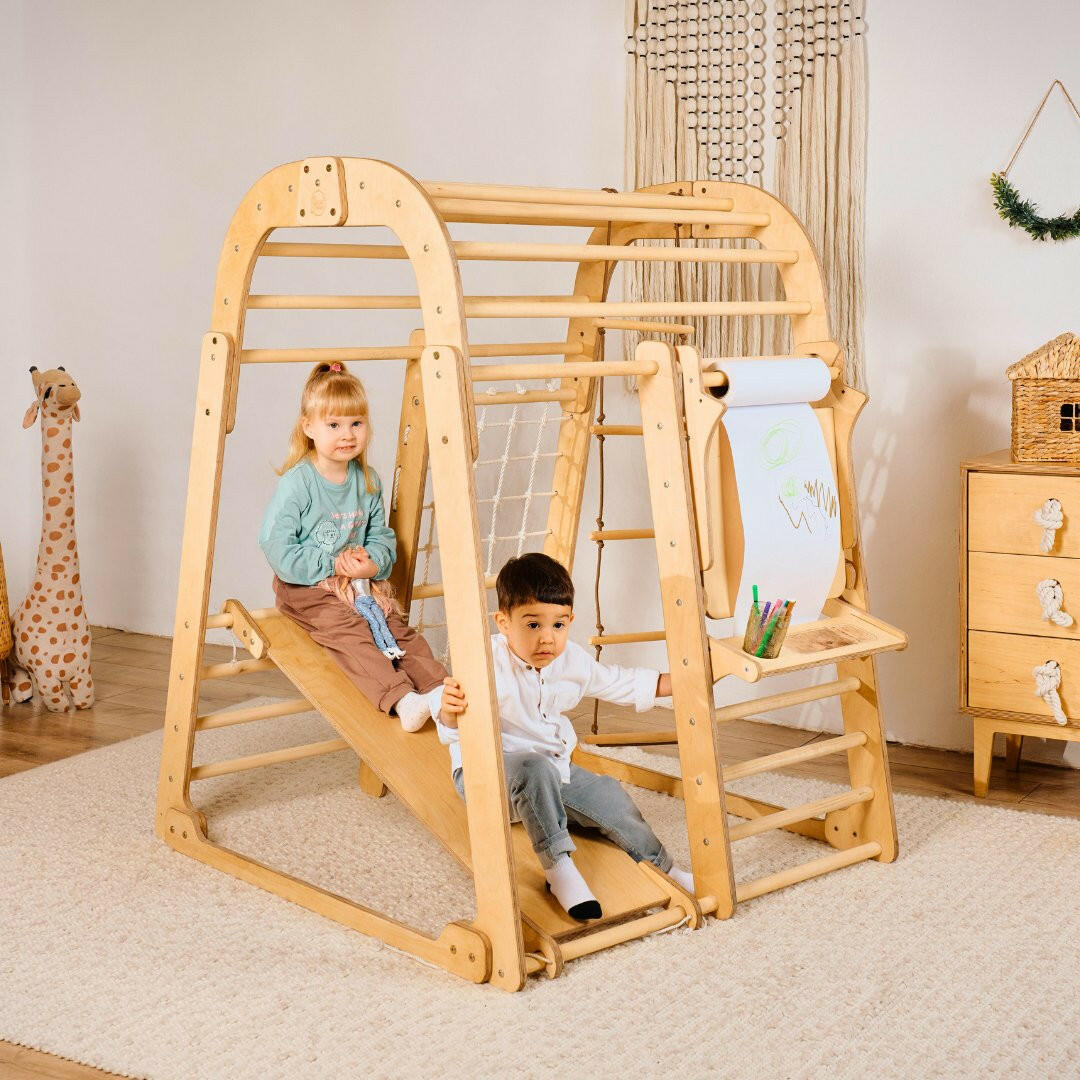Indoor Playground for Toddlers - 7in1 Playground + Swings Set + Slide Board + Art Set 7in1 Playsets Goodevas