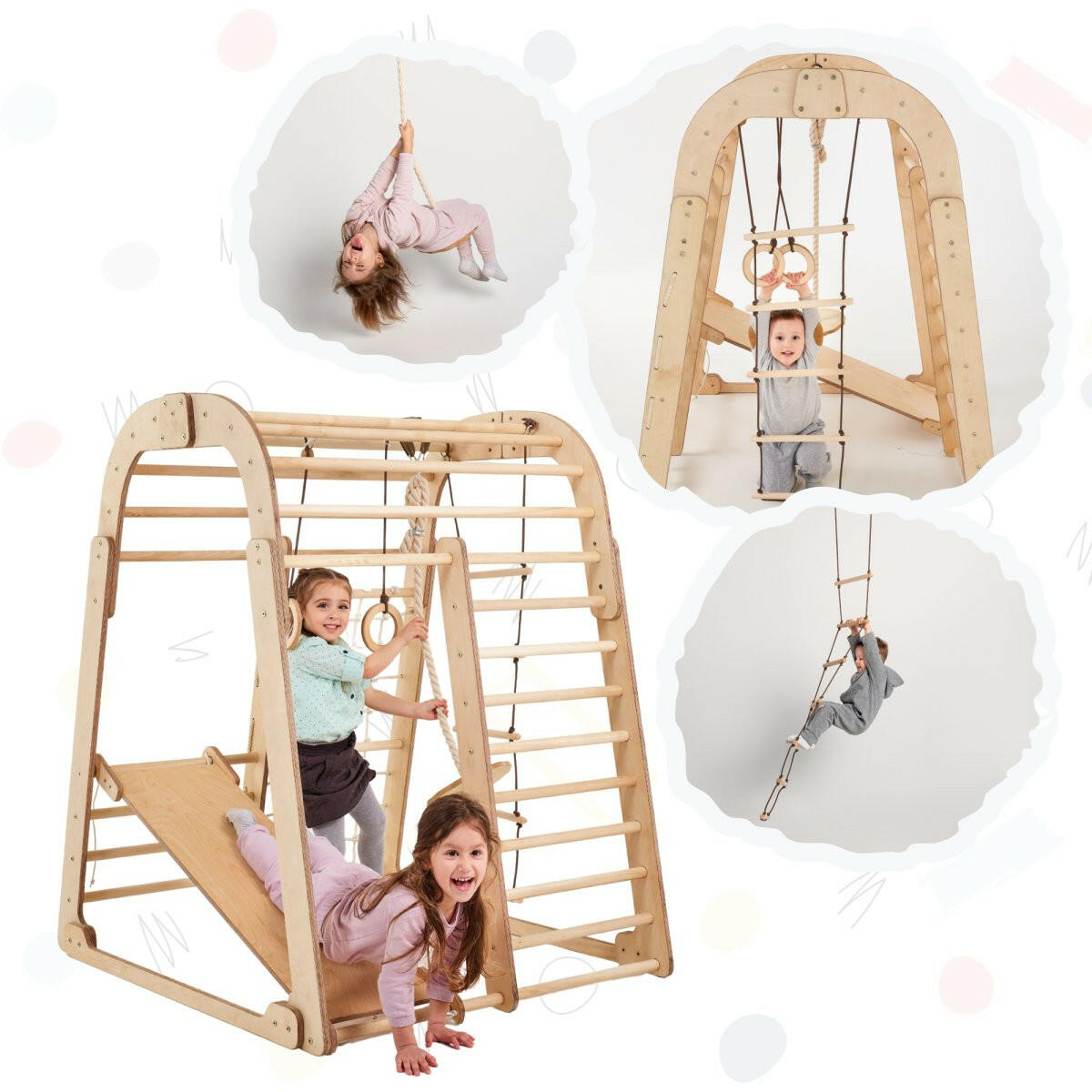 Indoor Playground for Toddlers - 7in1 Playground + Swings Set + Slide Board + Art Set 7in1 Playsets Goodevas