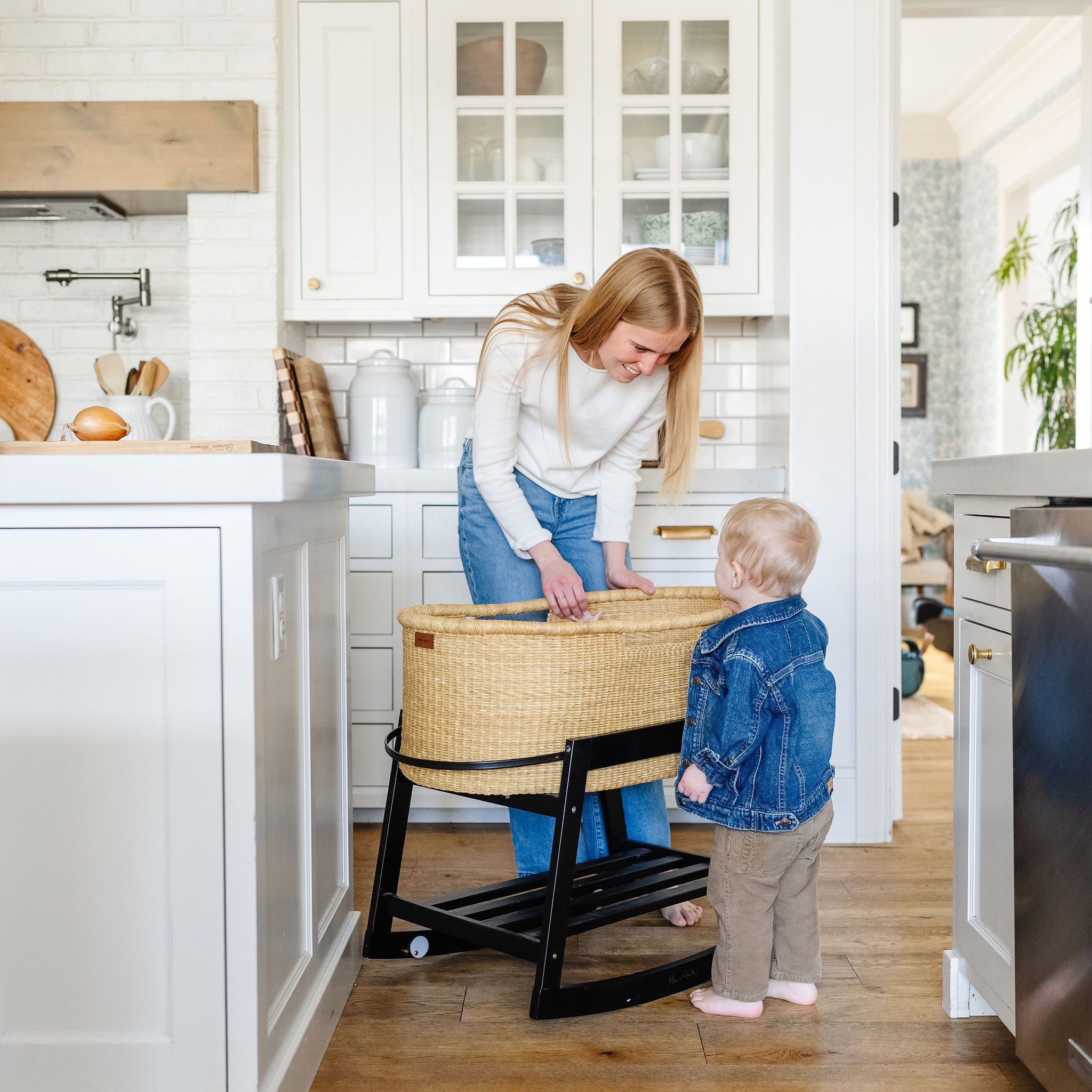 preorder * ships end of may * Inset Handle No Hood Moses Basket