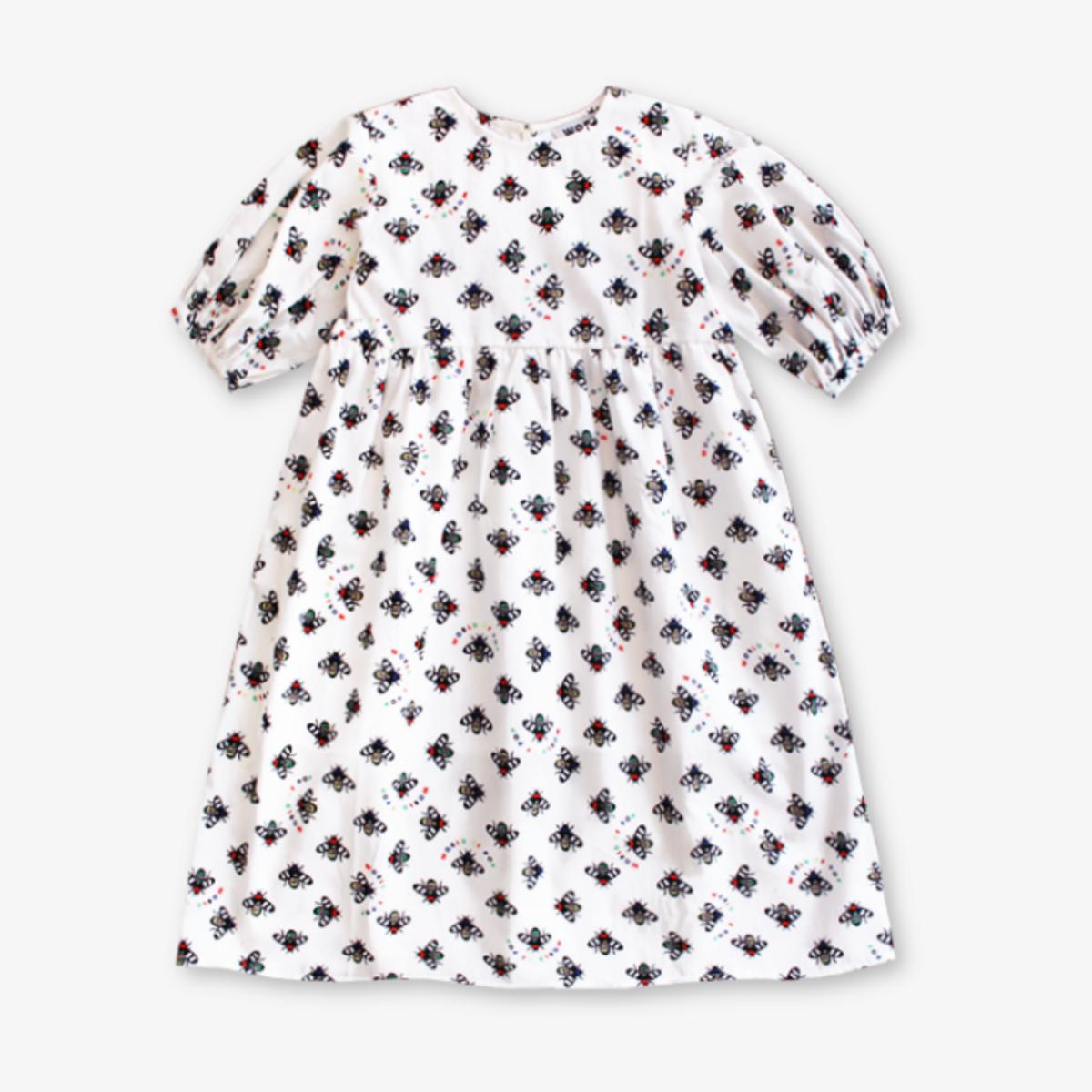 Printed dress "bee lovers" in popline