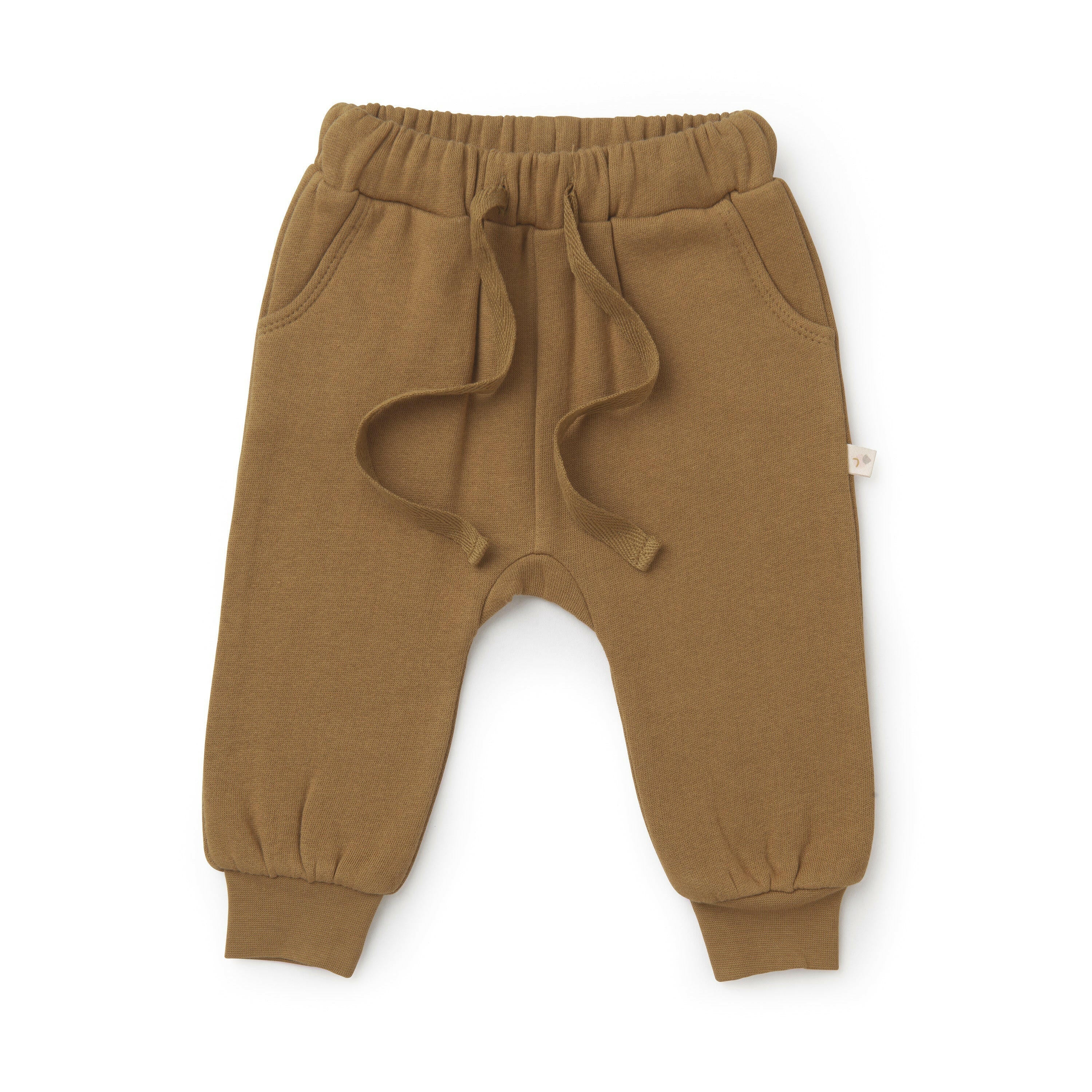 Organic Baby Toddler Jogger Pants - Tan Jogger Pants Makemake Organics