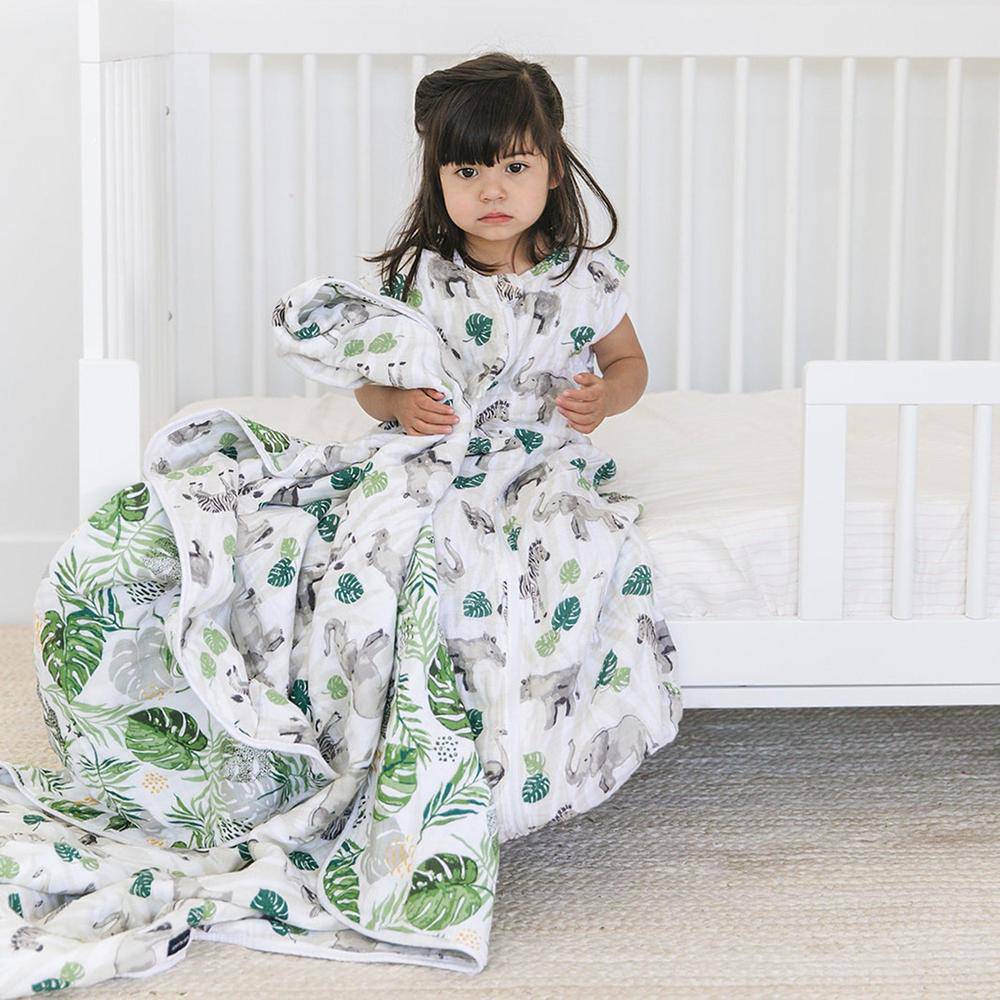 Jungle + Rainforest Premium Cotton Snuggle Blanket Snuggle Blanket Bebe au Lait