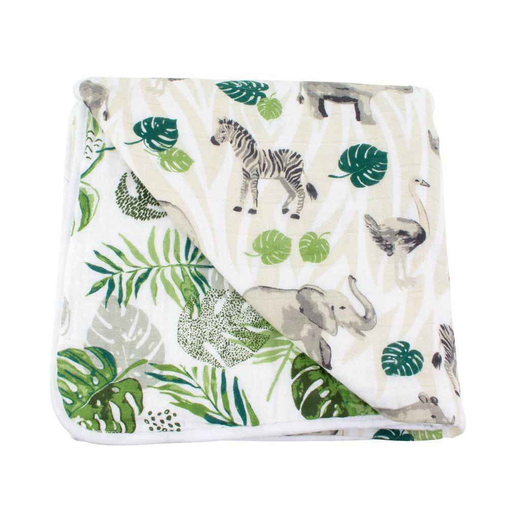 Jungle + Rainforest Premium Cotton Snuggle Blanket Snuggle Blanket Bebe au Lait