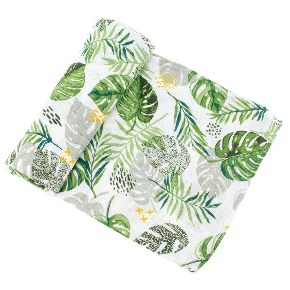 Muslin Swaddle Blanket Set Premium Cotton Jungle + Rainforest Swaddle Blanket Bebe au Lait