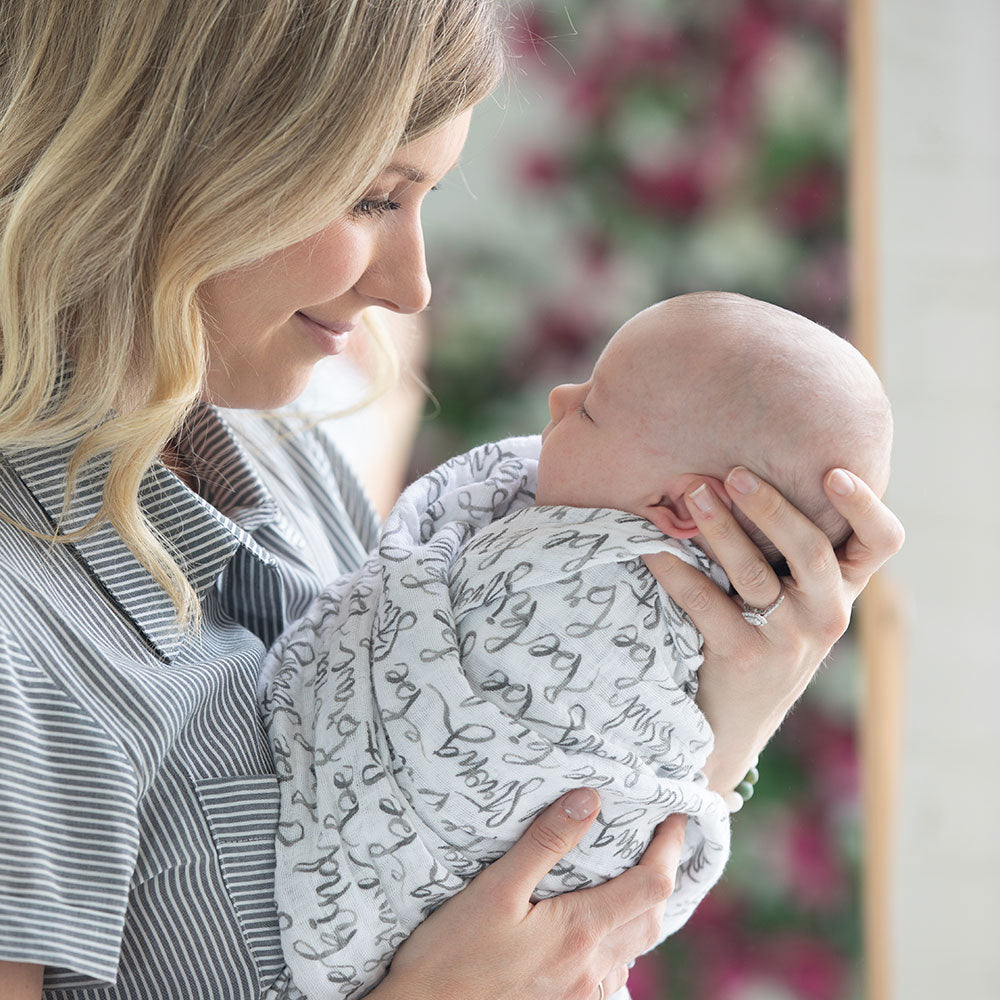 Muslin Swaddle Blanket Set Premium Cotton Just Be + Leaves Swaddle Blanket Bebe au Lait