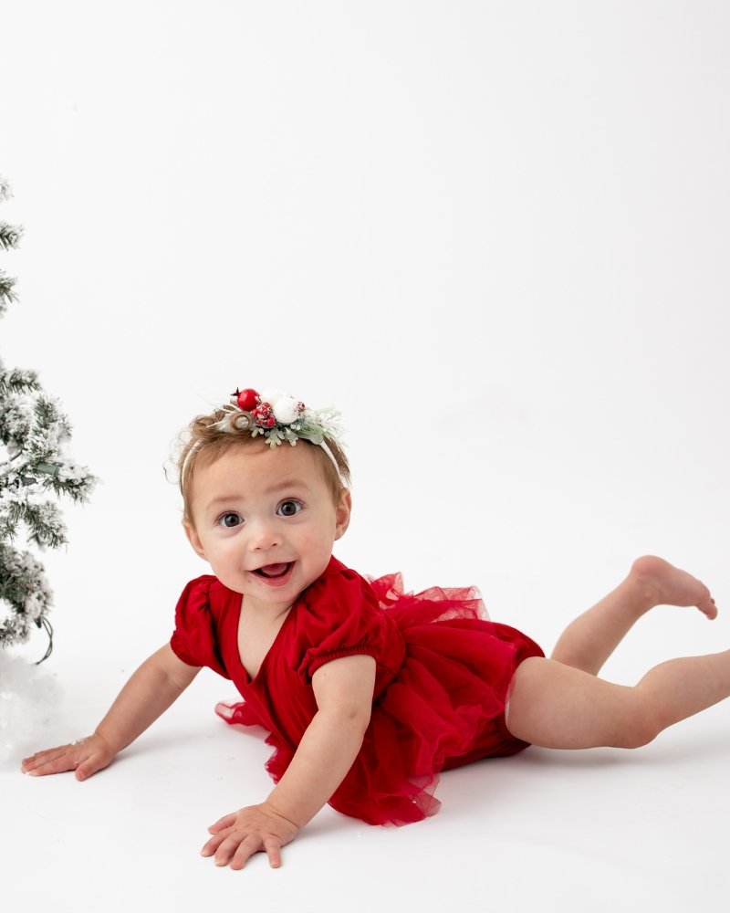 Kami Puff Sleeve Tutu Romper - Wine