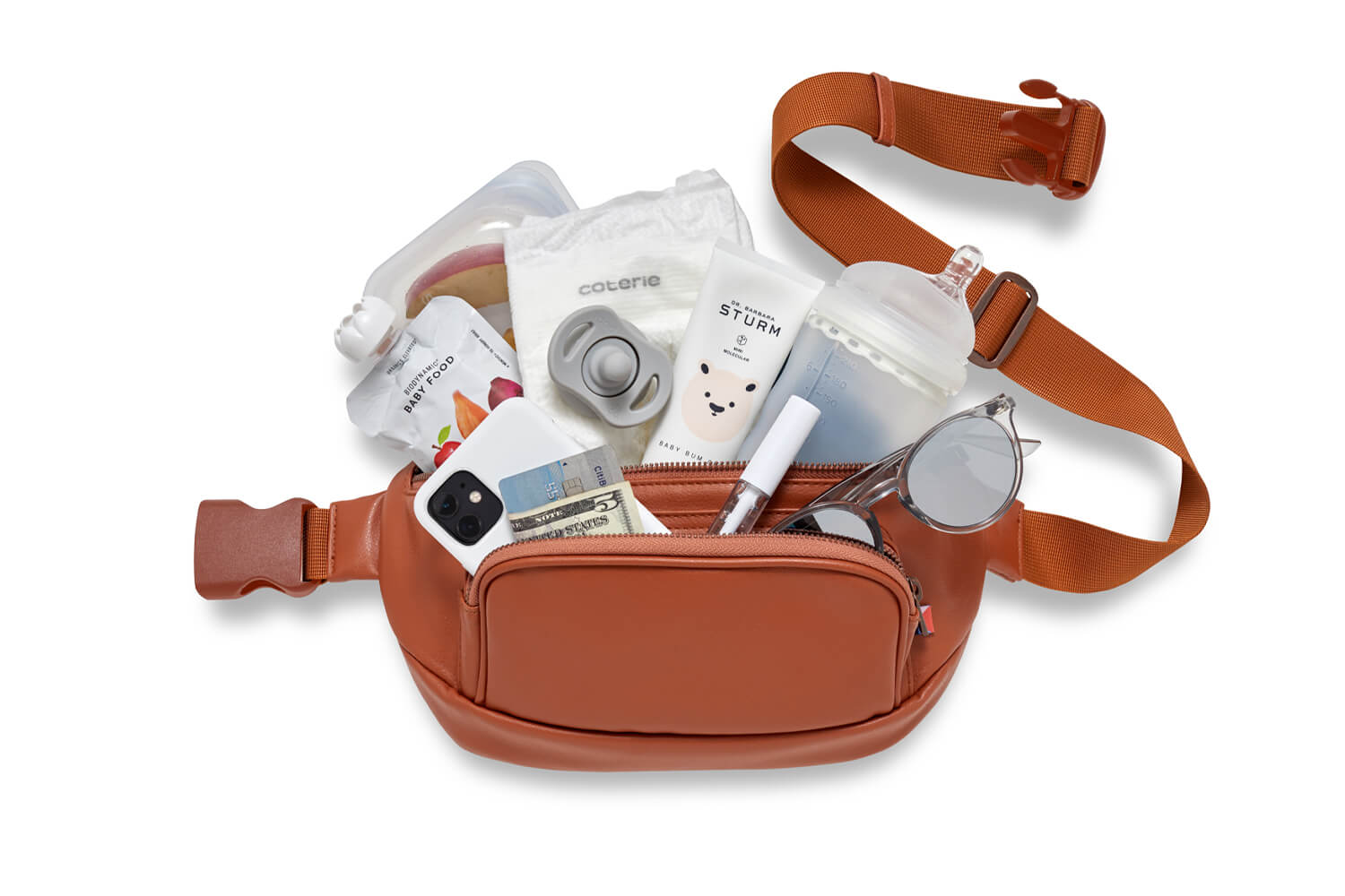 Kibou Travel Diaper Bag - Brown Vegan Leather Bags Kibou