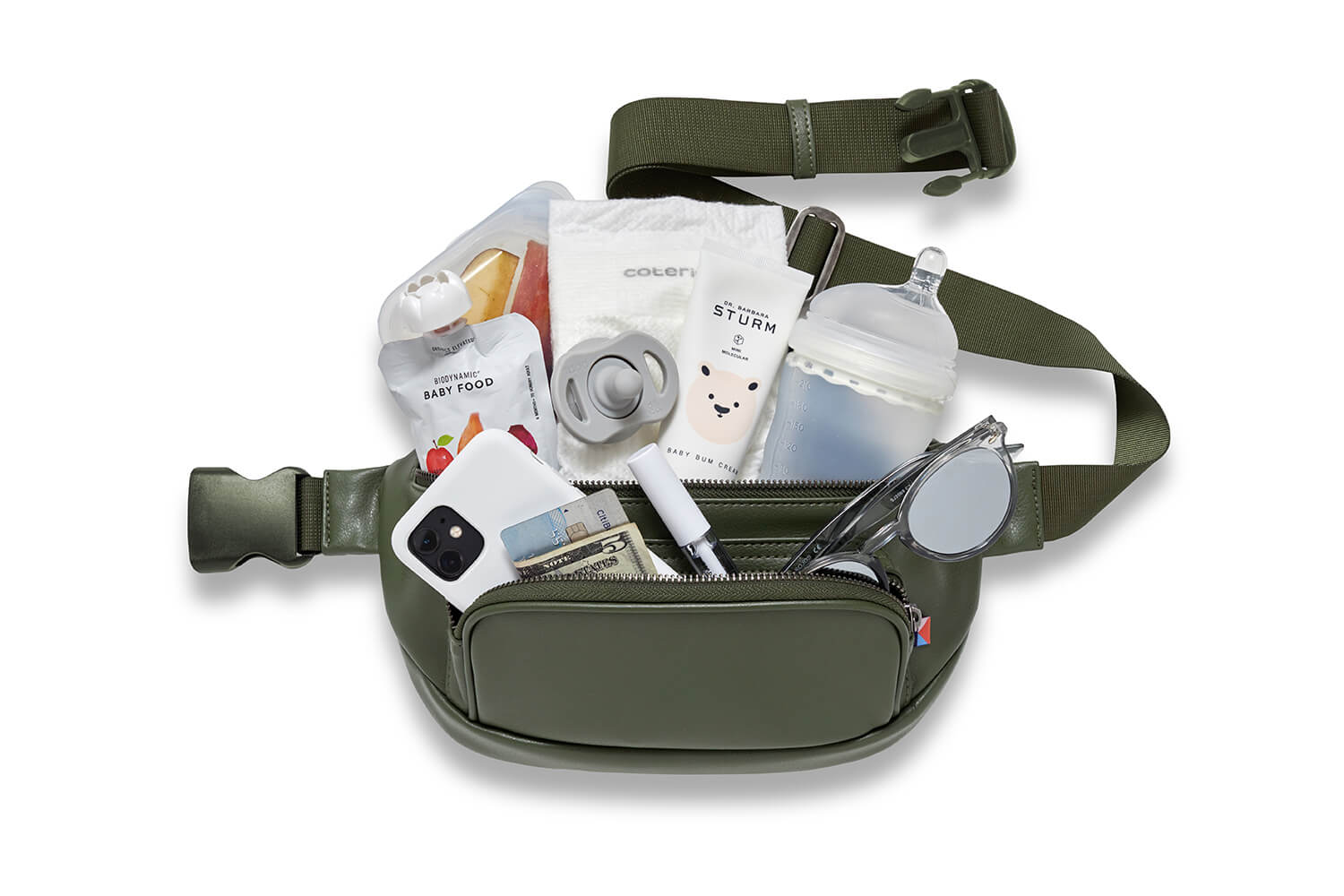 Kibou Travel Diaper Bag - Olive Vegan Leather Bags Kibou