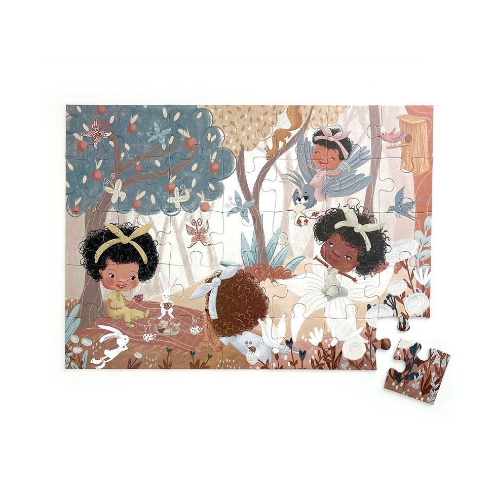 Forest Woodland Jigsaw Puzzle for kids Inclusive Black Girl Puzzle Kids