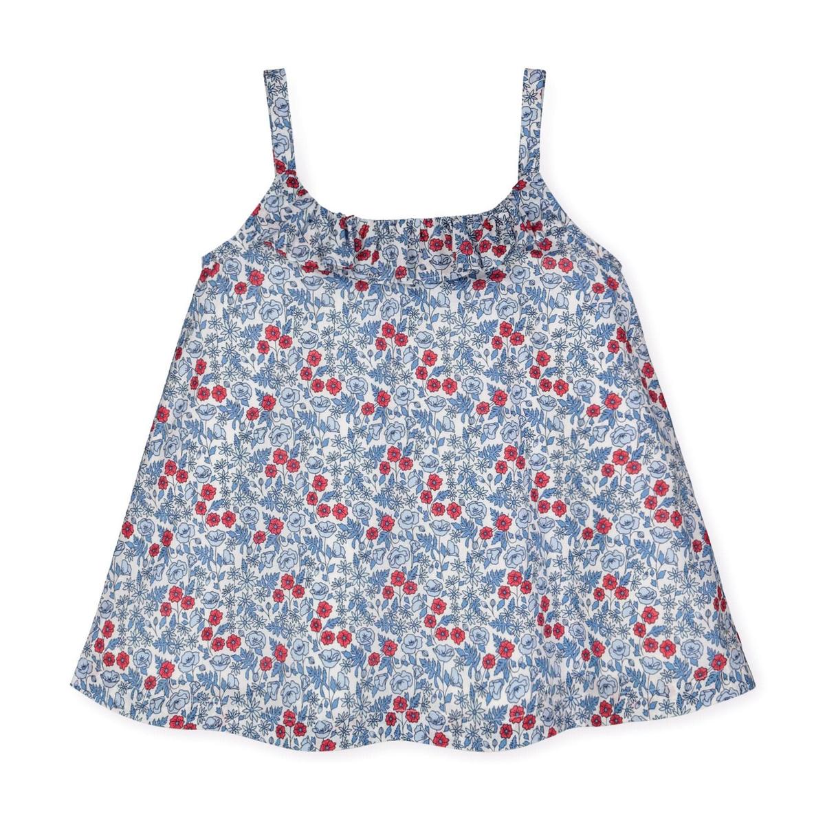 Baby Swing Tank Top - Red and Blue Ditsy Floral