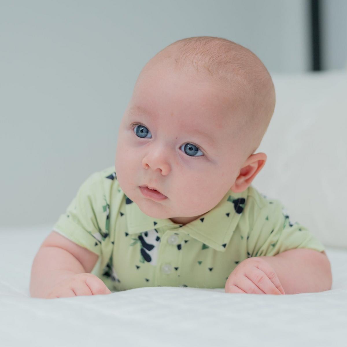 Polo Romper - Panda Mint