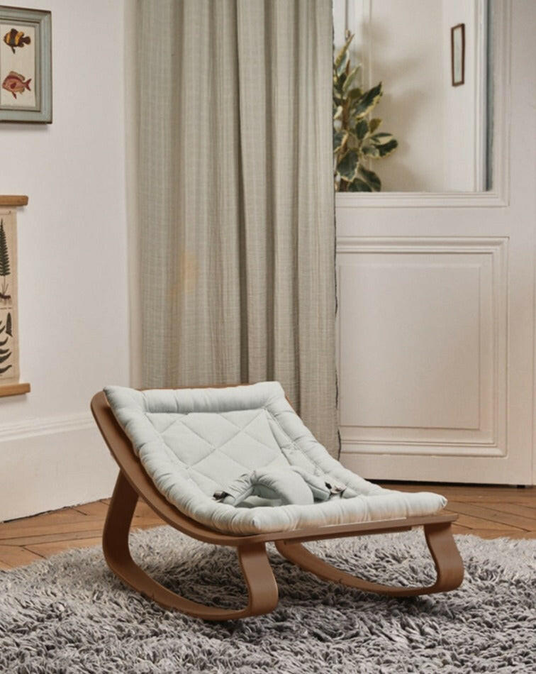 LEVO Walnut Wood Baby Rocker Nursery Furniture Charlie Crane
