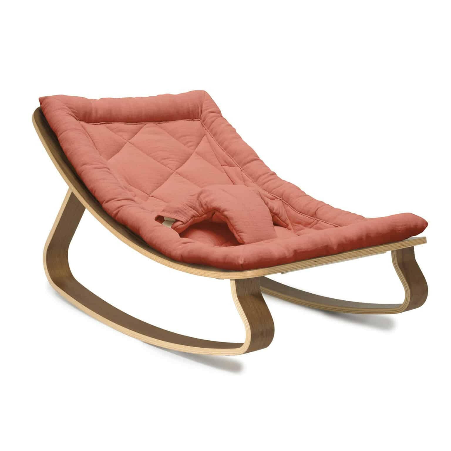 LEVO Walnut Wood Baby Rocker Nursery Furniture Charlie Crane