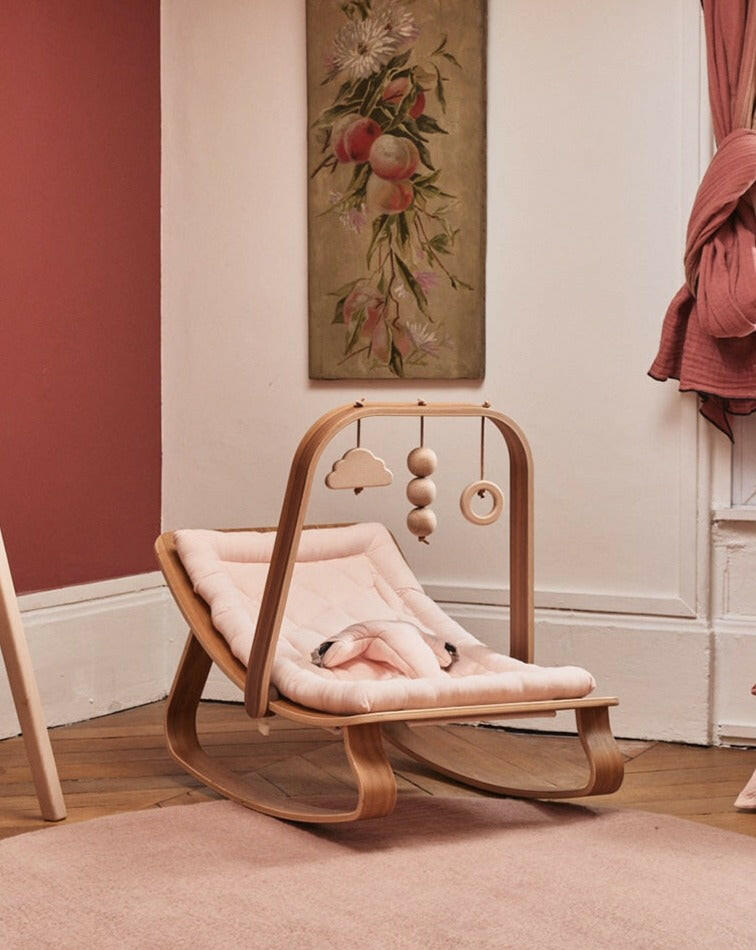 LEVO Walnut Wood Baby Rocker Nursery Furniture Charlie Crane