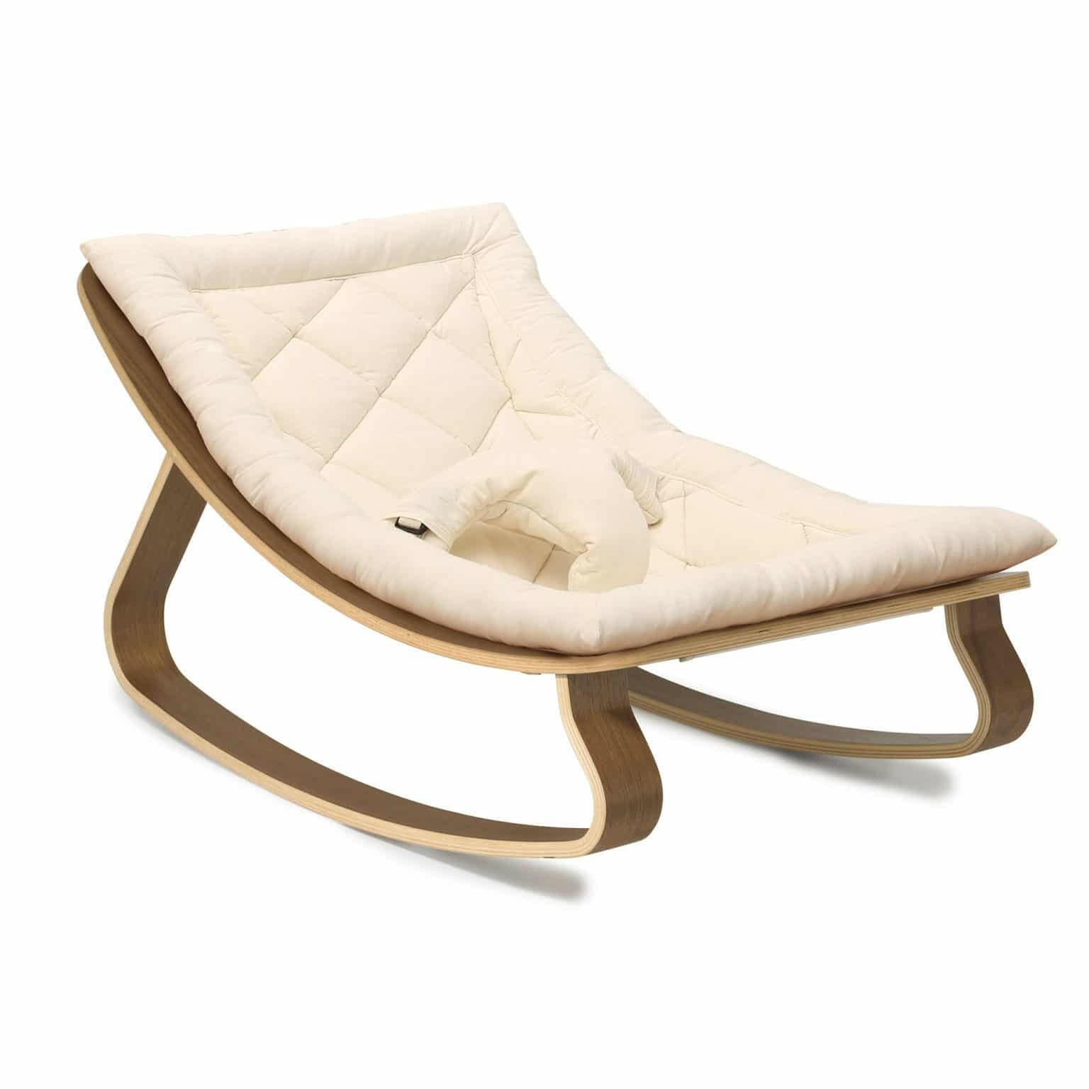LEVO Walnut Wood Baby Rocker Nursery Furniture Charlie Crane