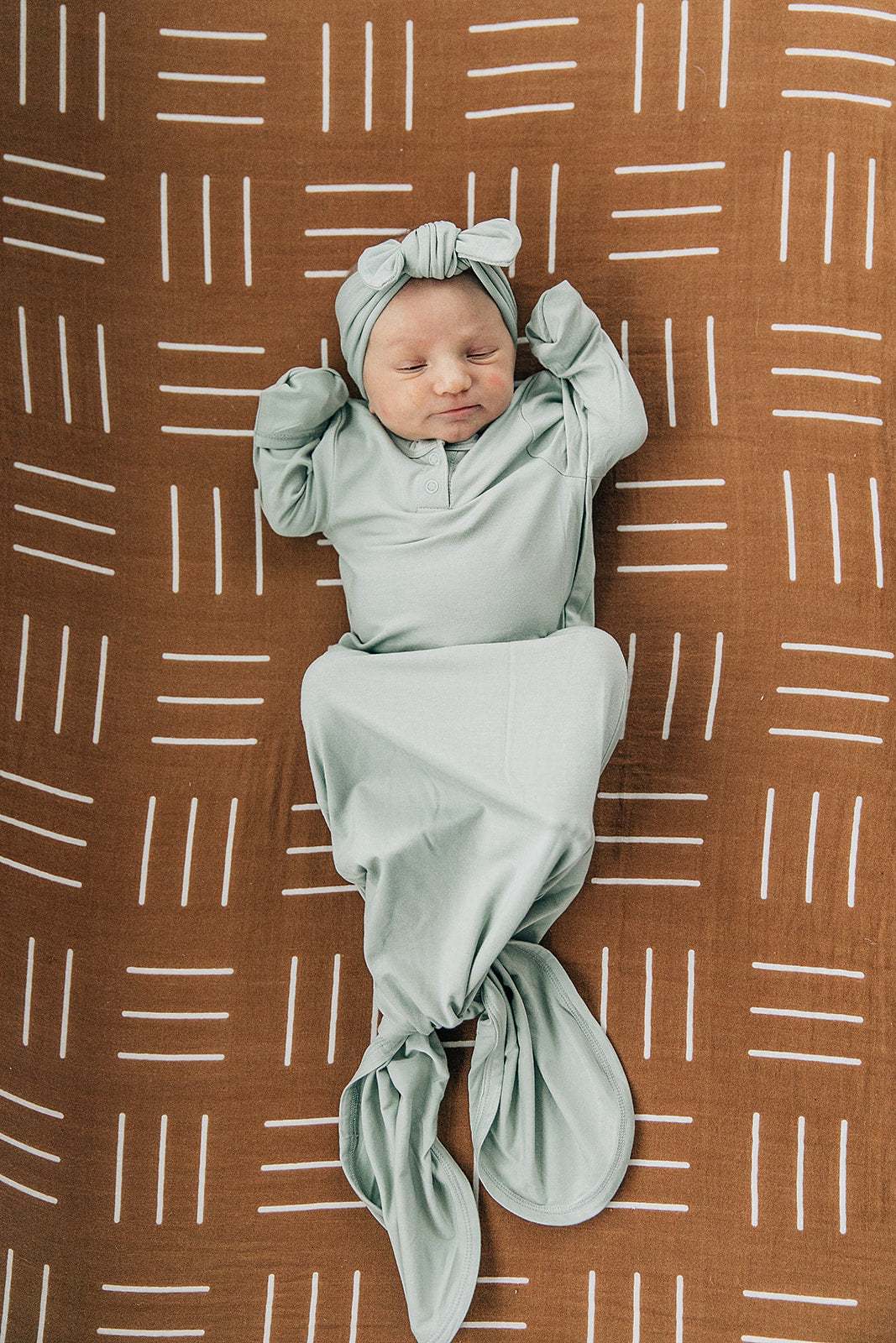 Sage Bamboo Knot Gown  Mebie Baby