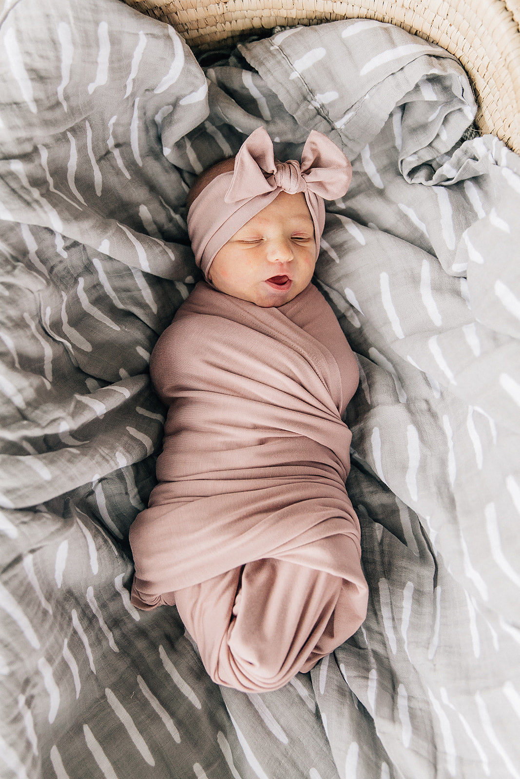 Grey Dash Muslin Swaddle Blanket Mebie Baby