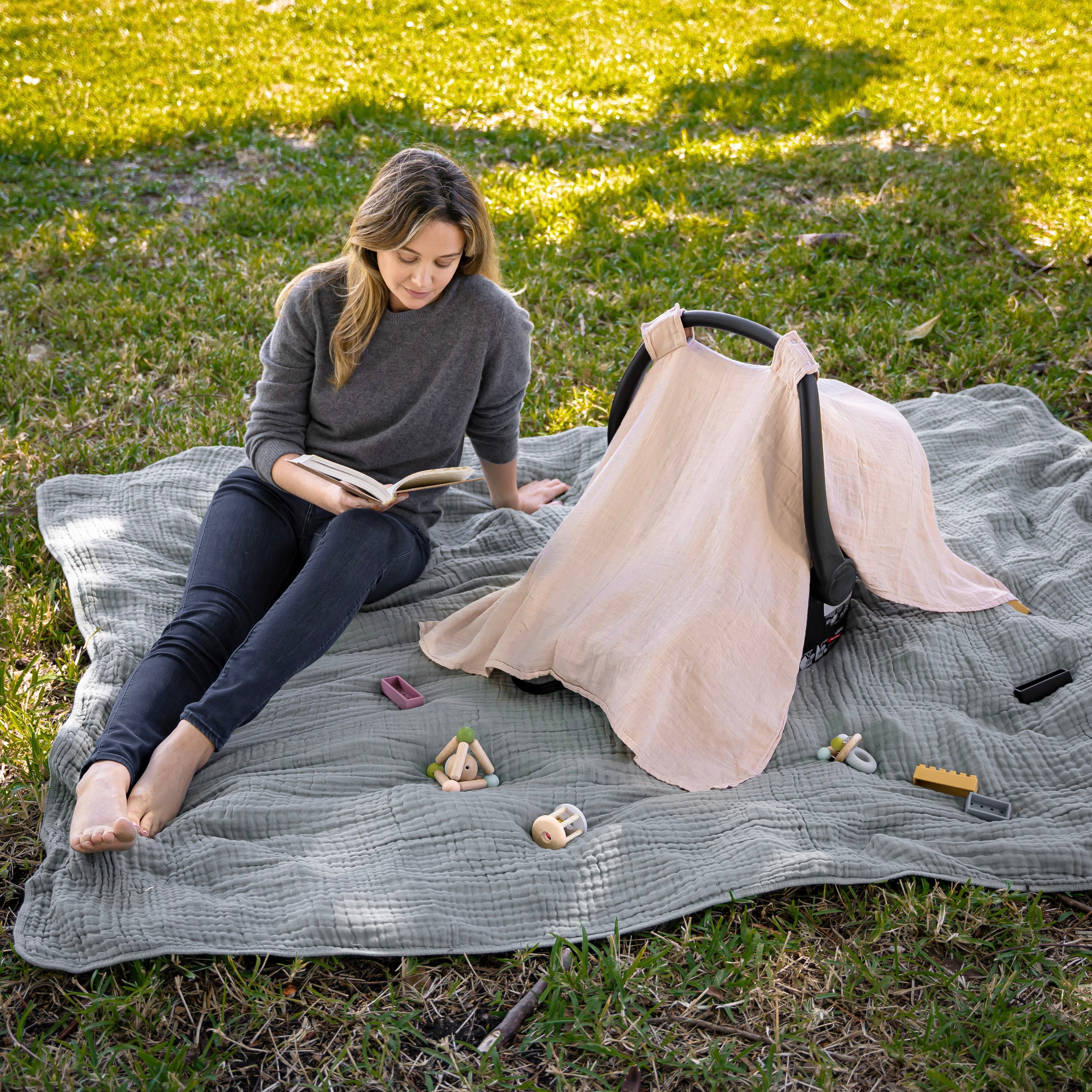 Baby Car Seat Cover in Blush