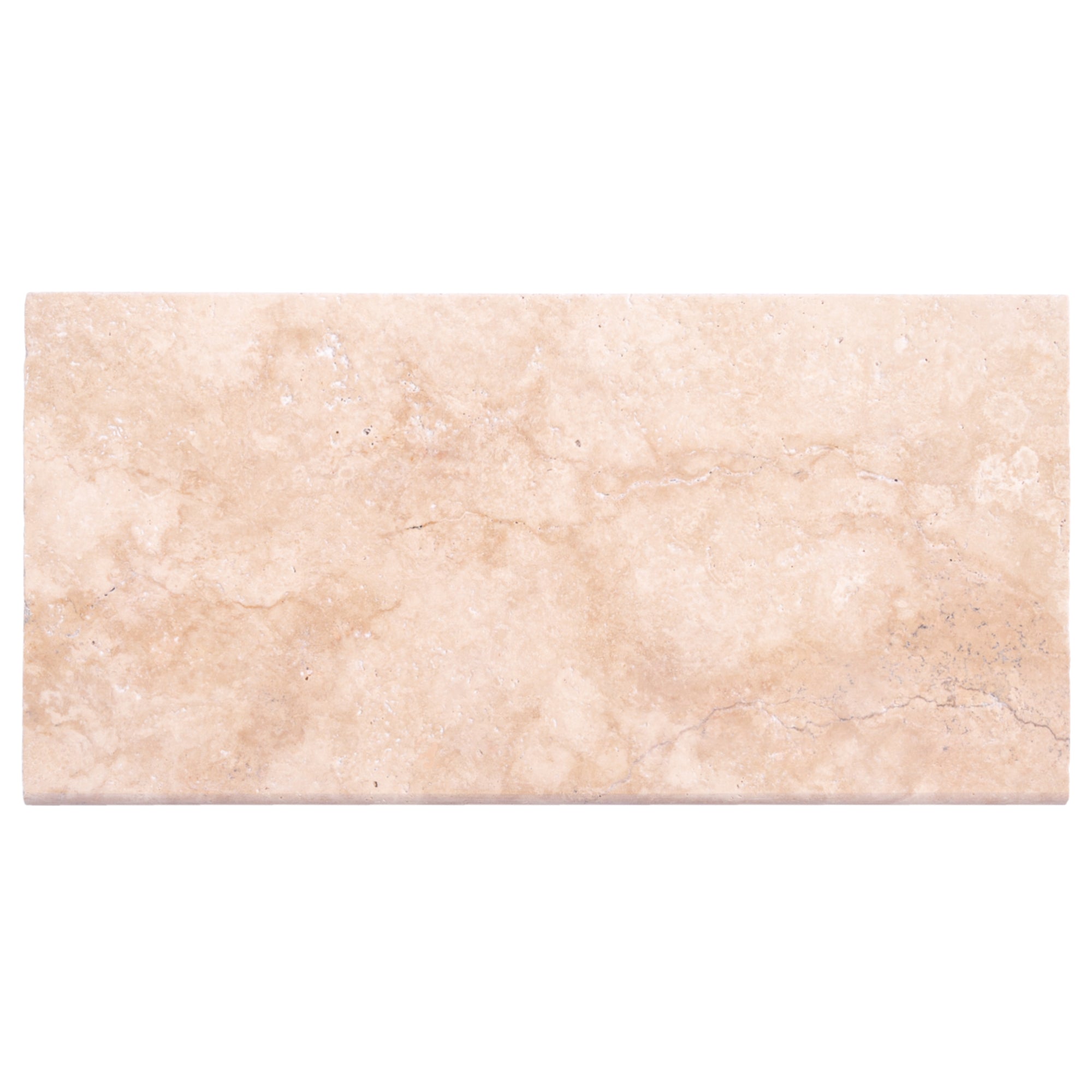 Light Antique 12"x24" Tumbled Travertine Pool Coping - Belair Collection