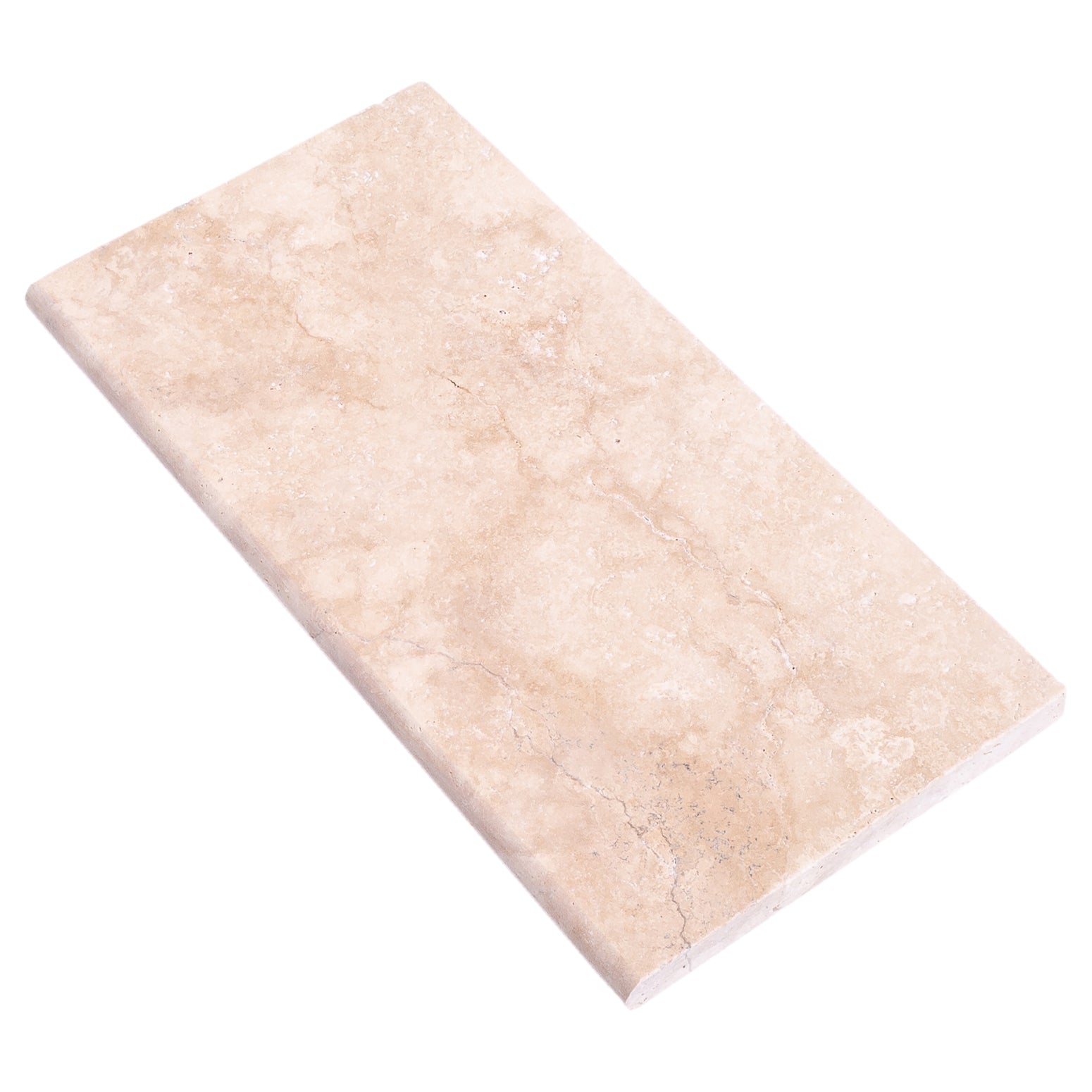Light Antique 12"x24" Tumbled Travertine Pool Coping - Belair Collection